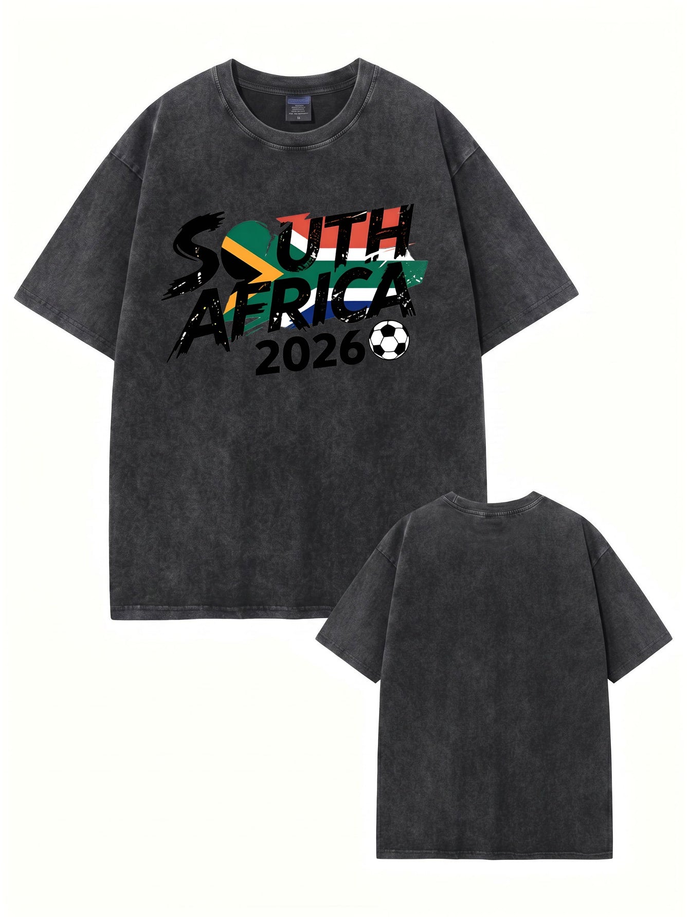 South Africa 2026 Soccer Graphic Vintage Washed Cotton T-Shirt
