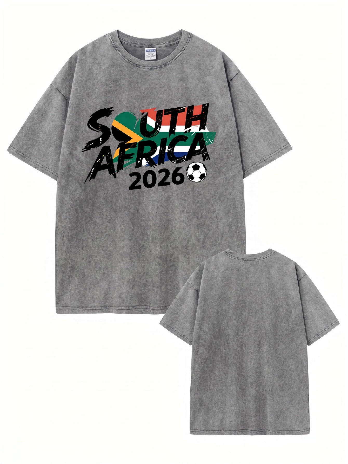 South Africa 2026 Soccer Graphic Vintage Washed Cotton T-Shirt