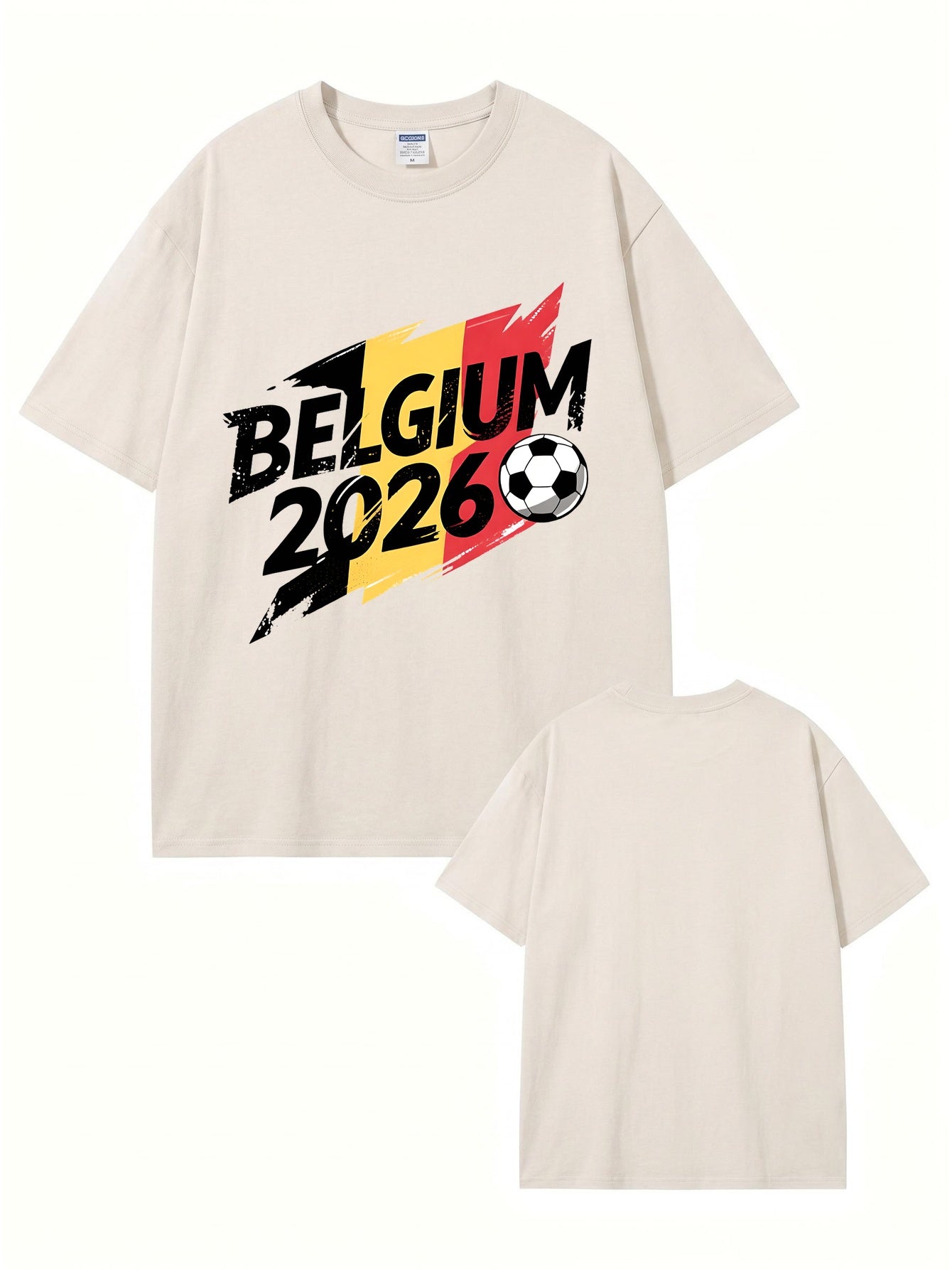 Belgium 2026 Soccer Vintage Wash Cotton Graphic T-Shirt
