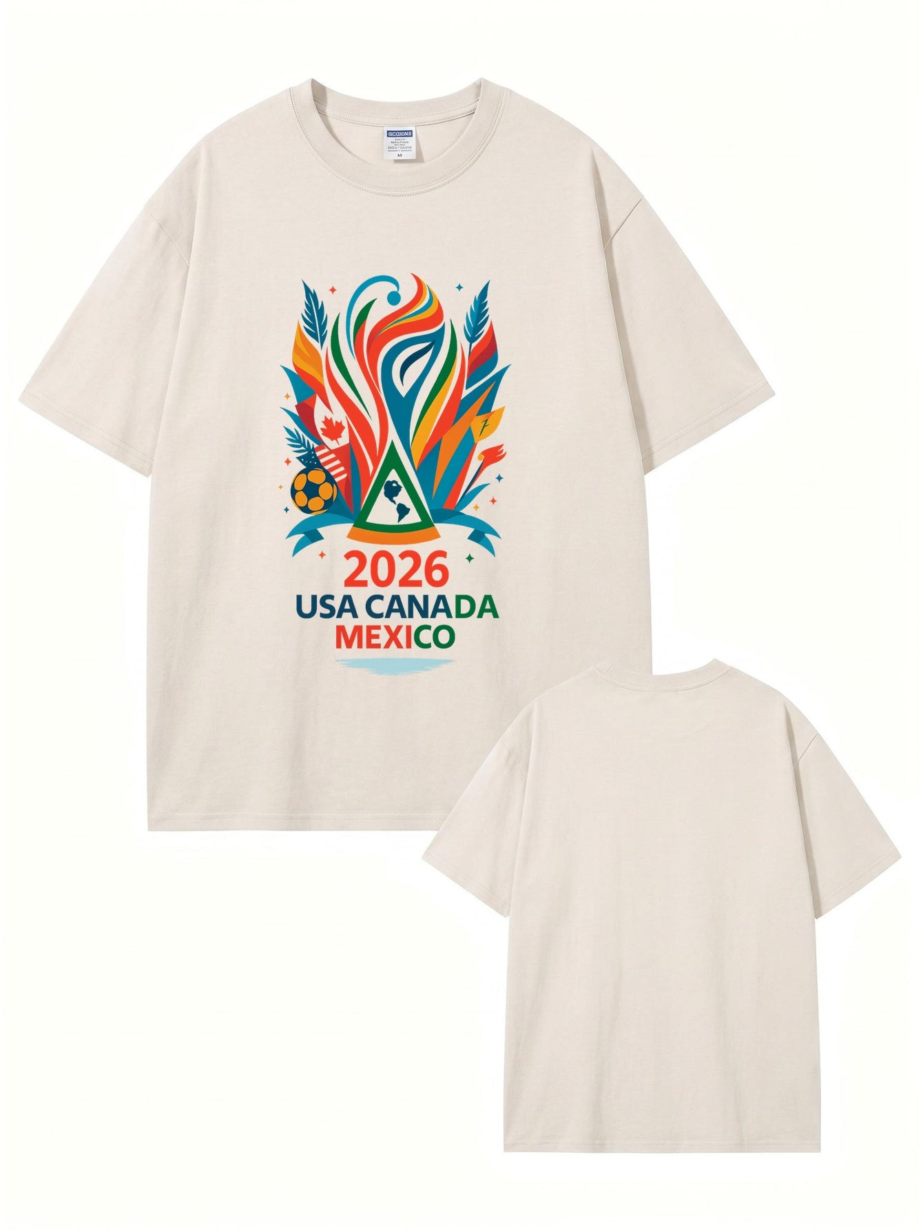 2026 World Cup Graphic T-Shirt Vintage Washed Heavyweight Cotton Tee