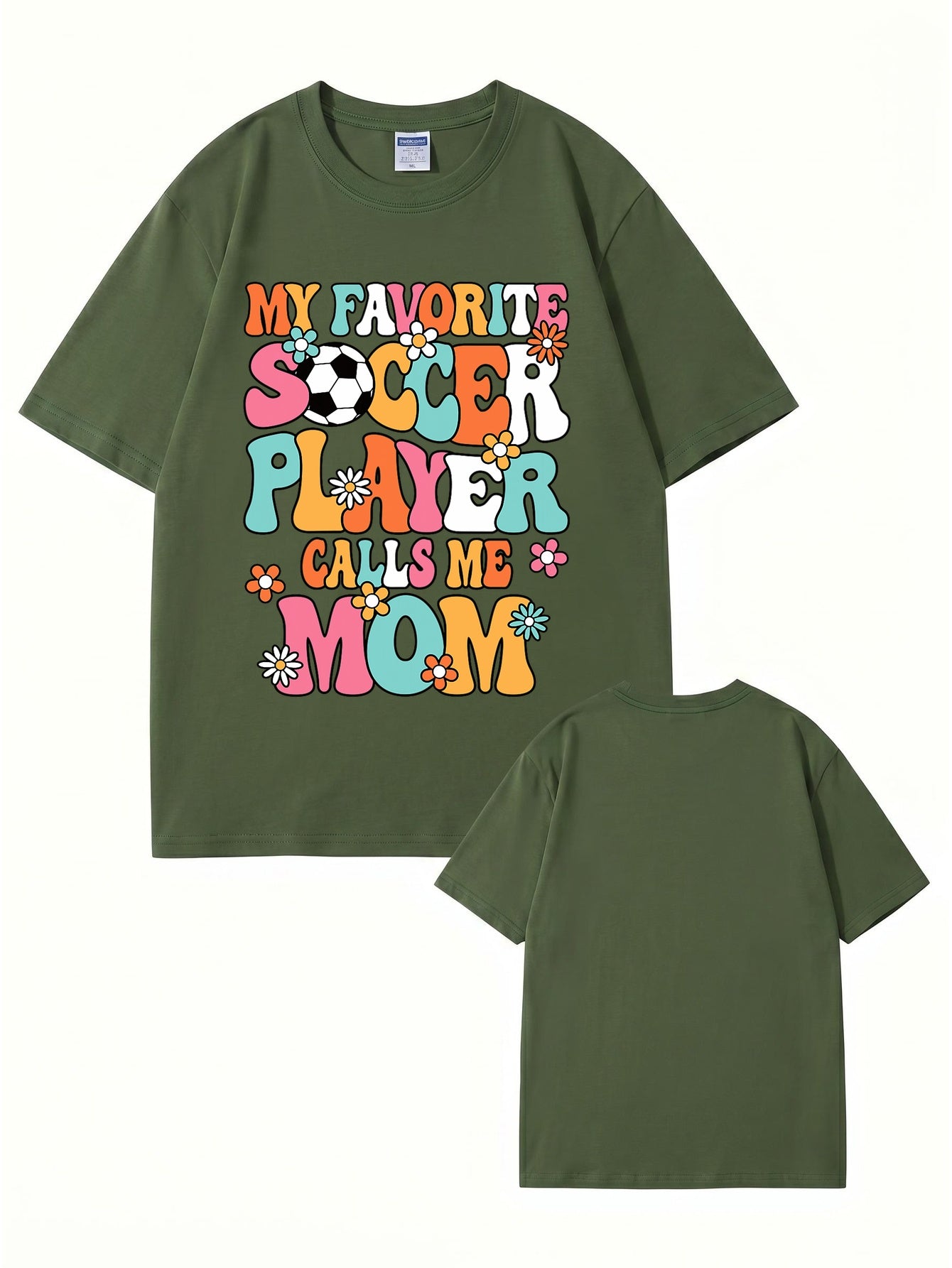 My Favorite Soccer Player Calls Me Mom Retro Floral Graphic T-Shirt