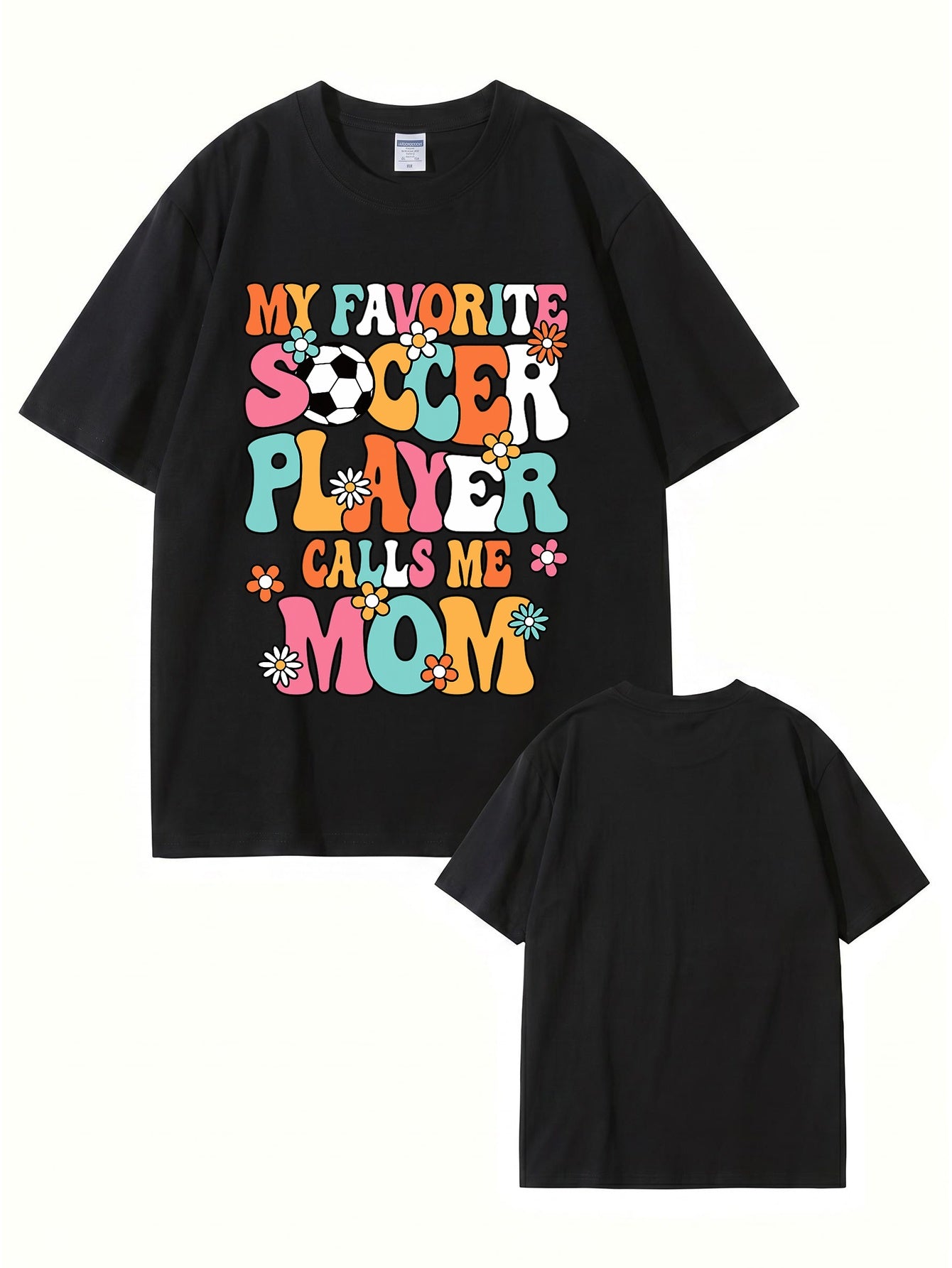 My Favorite Soccer Player Calls Me Mom Retro Floral Graphic T-Shirt