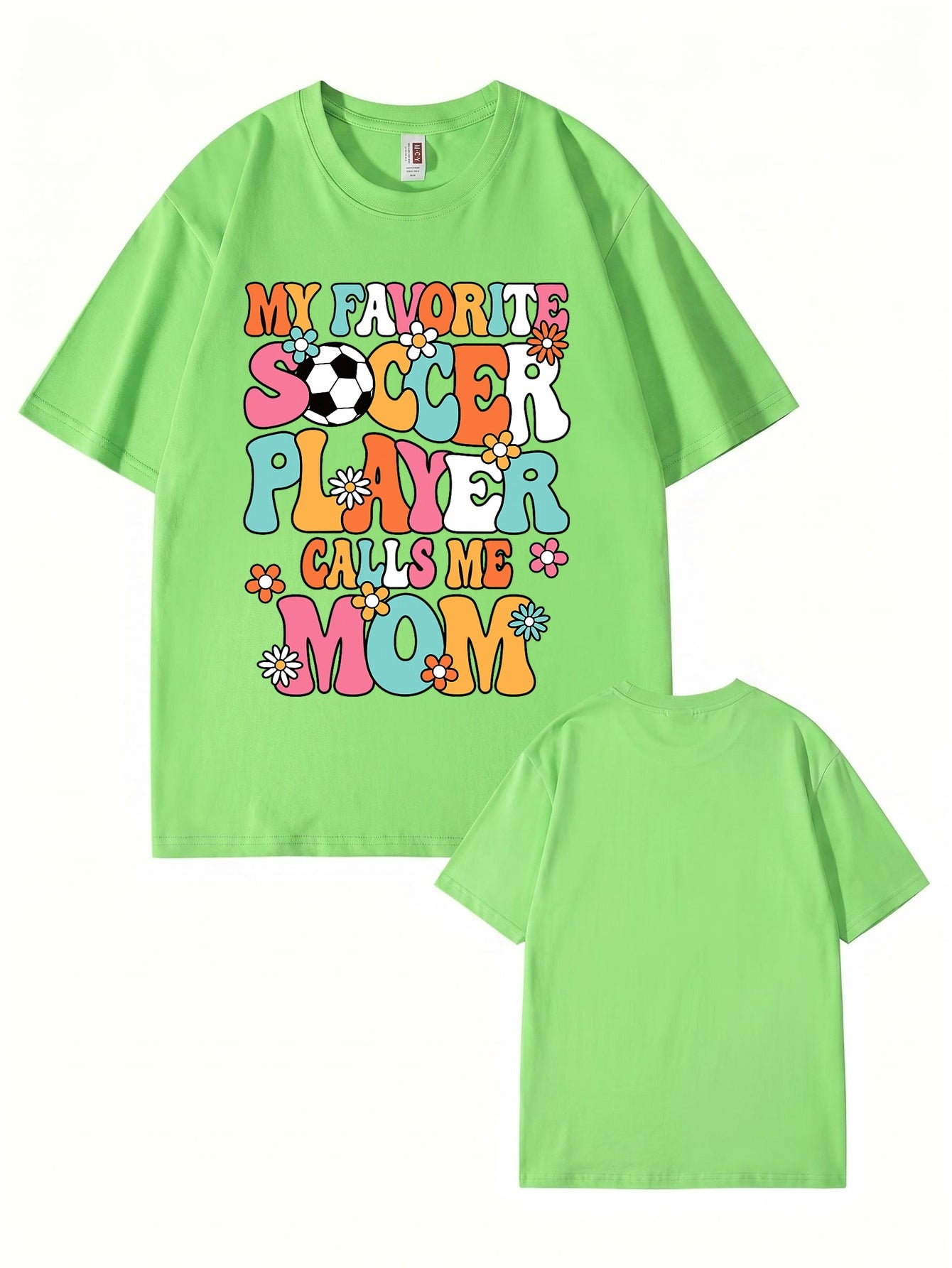 My Favorite Soccer Player Calls Me Mom Retro Floral Graphic T-Shirt
