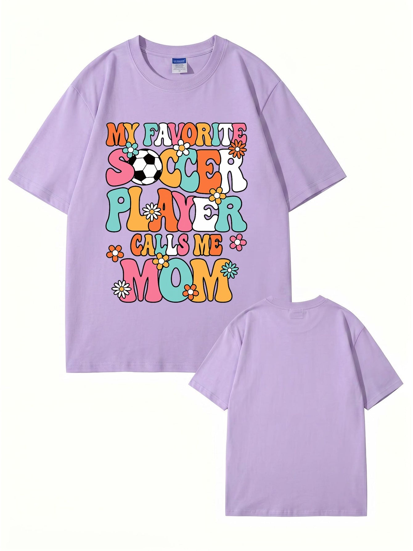 My Favorite Soccer Player Calls Me Mom Retro Floral Graphic T-Shirt