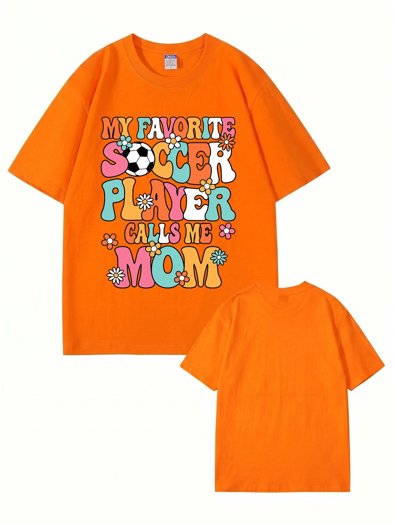 My Favorite Soccer Player Calls Me Mom Retro Floral Graphic T-Shirt