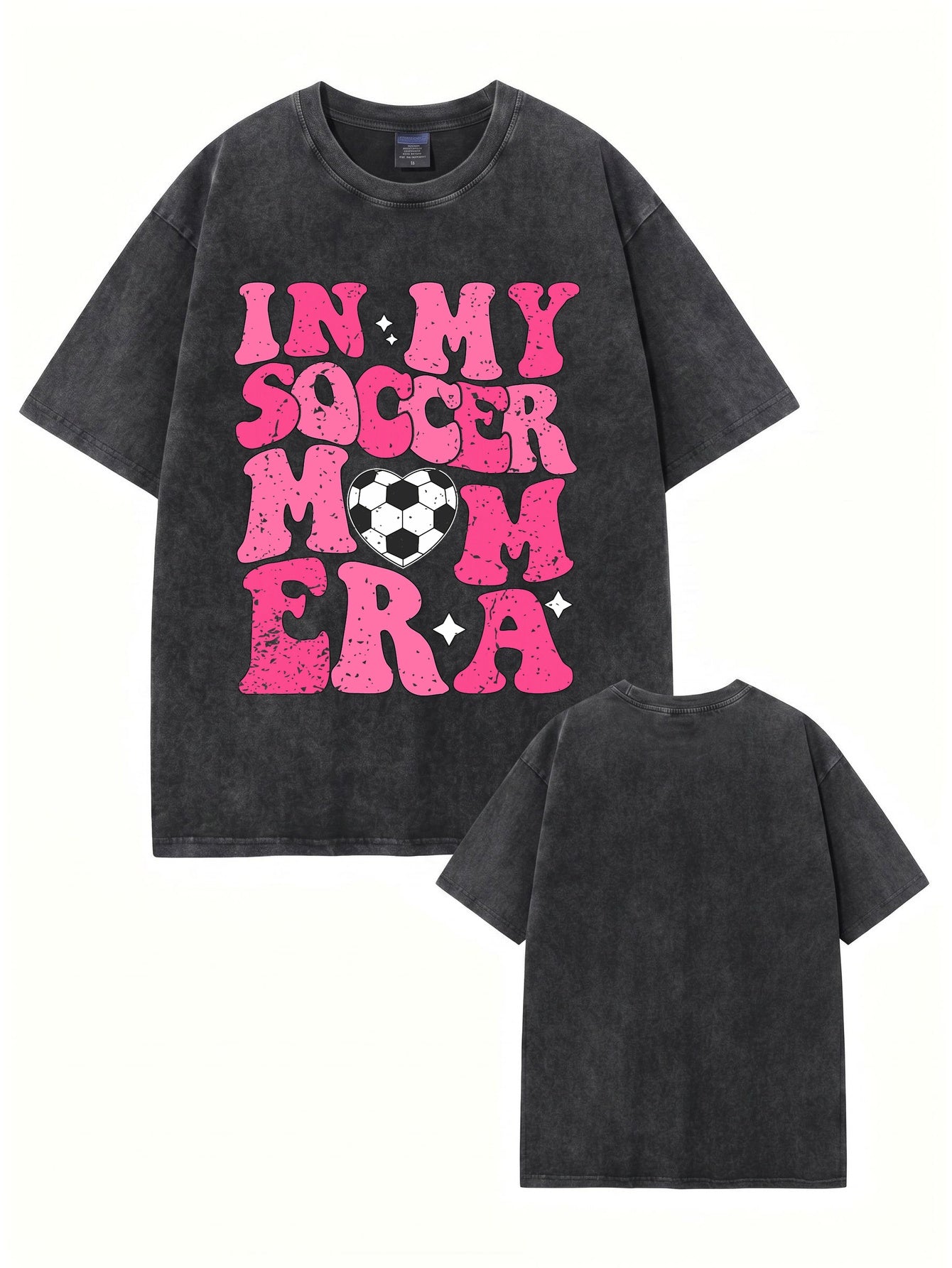 In My Soccer Mom Era Graphic T-Shirt Vintage Washed Cotton Tee
