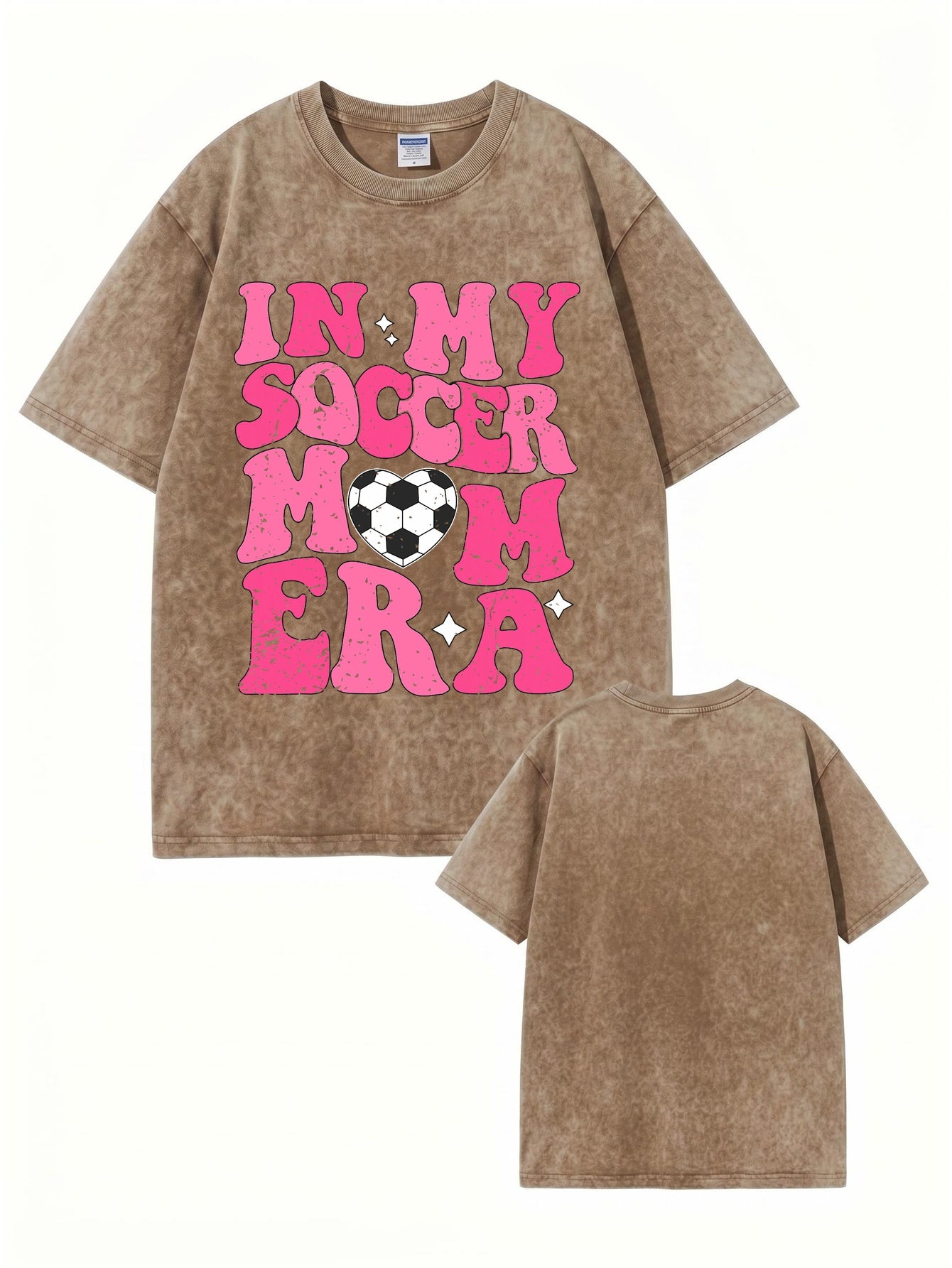 In My Soccer Mom Era Graphic T-Shirt Vintage Washed Cotton Tee