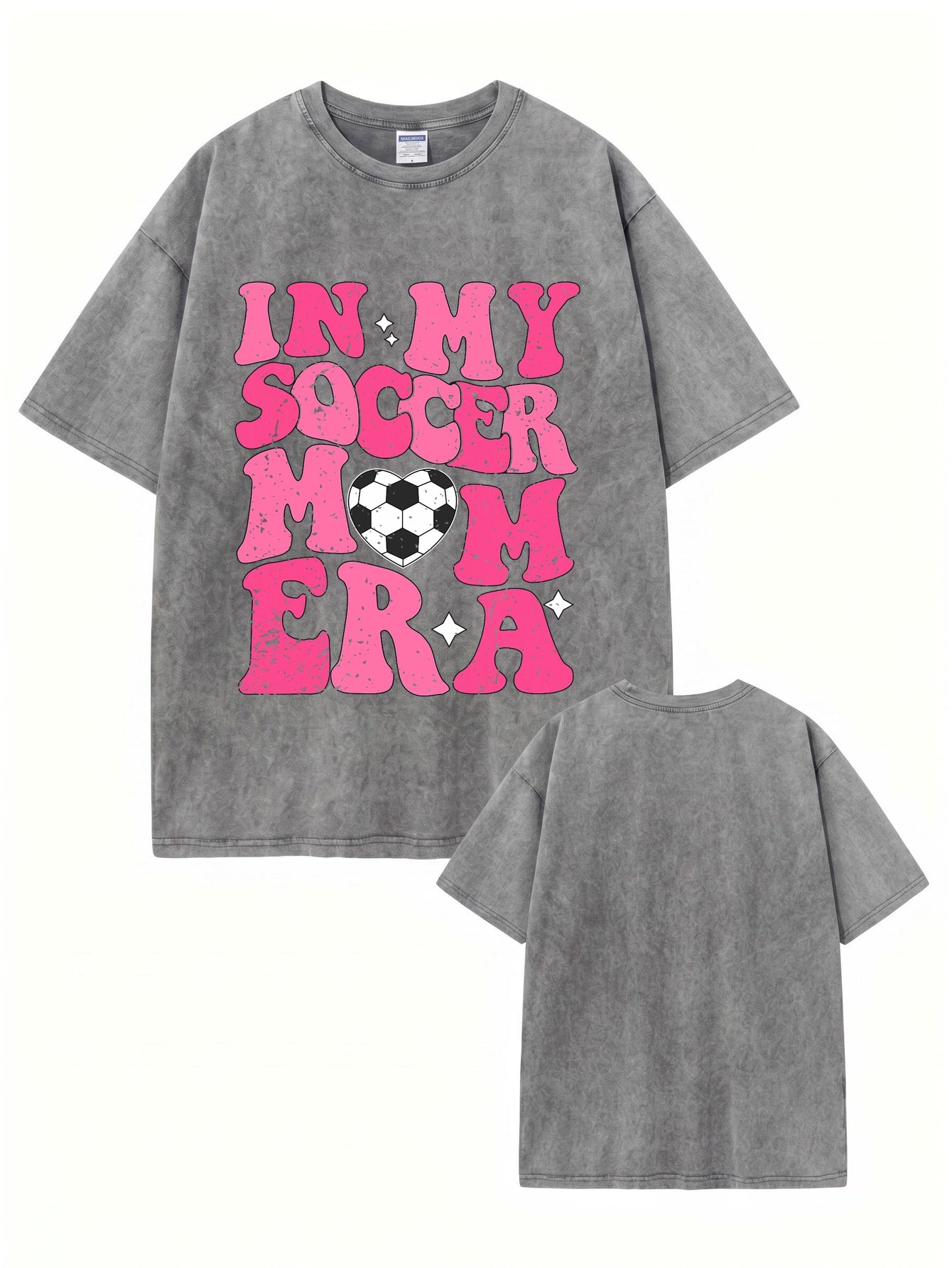 In My Soccer Mom Era Graphic T-Shirt Vintage Washed Cotton Tee