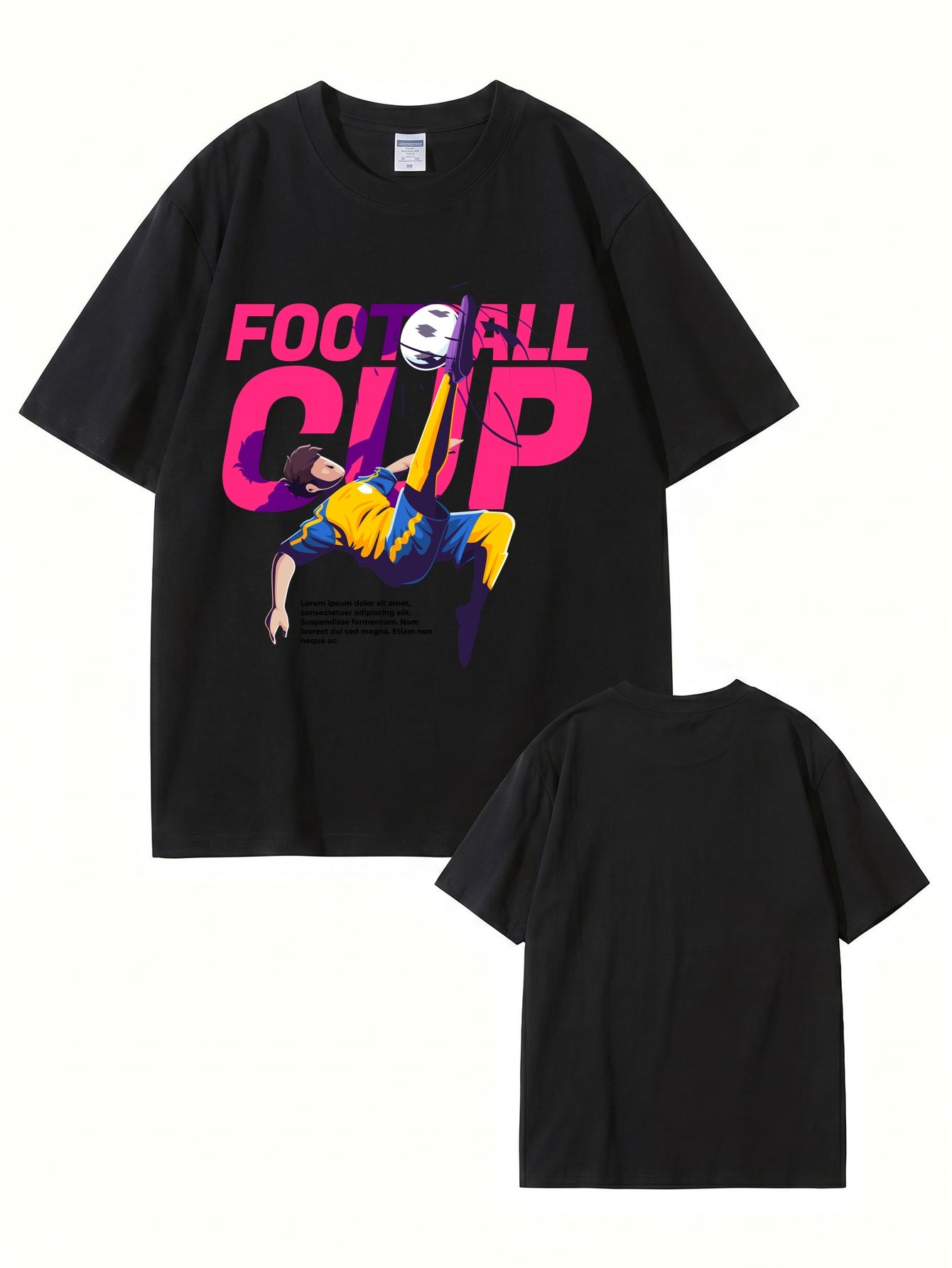 Football Cup Graphic Print T-Shirt - Premium 200gsm Cotton Soccer Tee