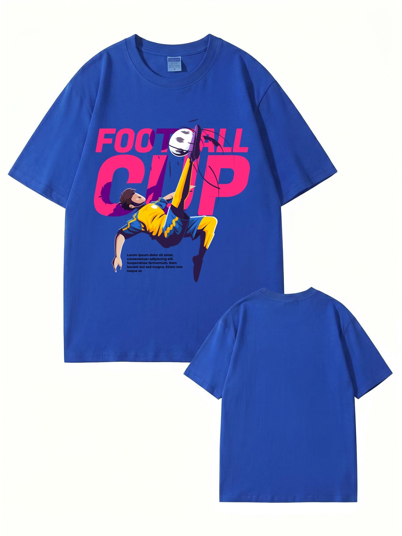 Football Cup Graphic Print T-Shirt - Premium 200gsm Cotton Soccer Tee