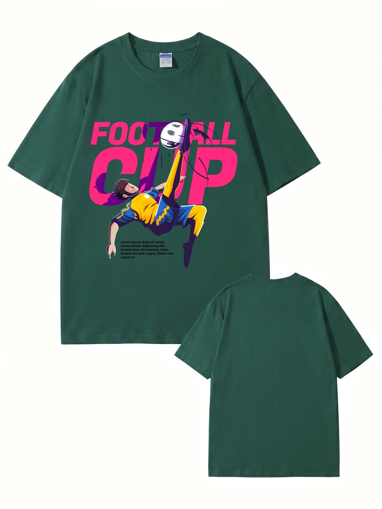Football Cup Graphic Print T-Shirt - Premium 200gsm Cotton Soccer Tee