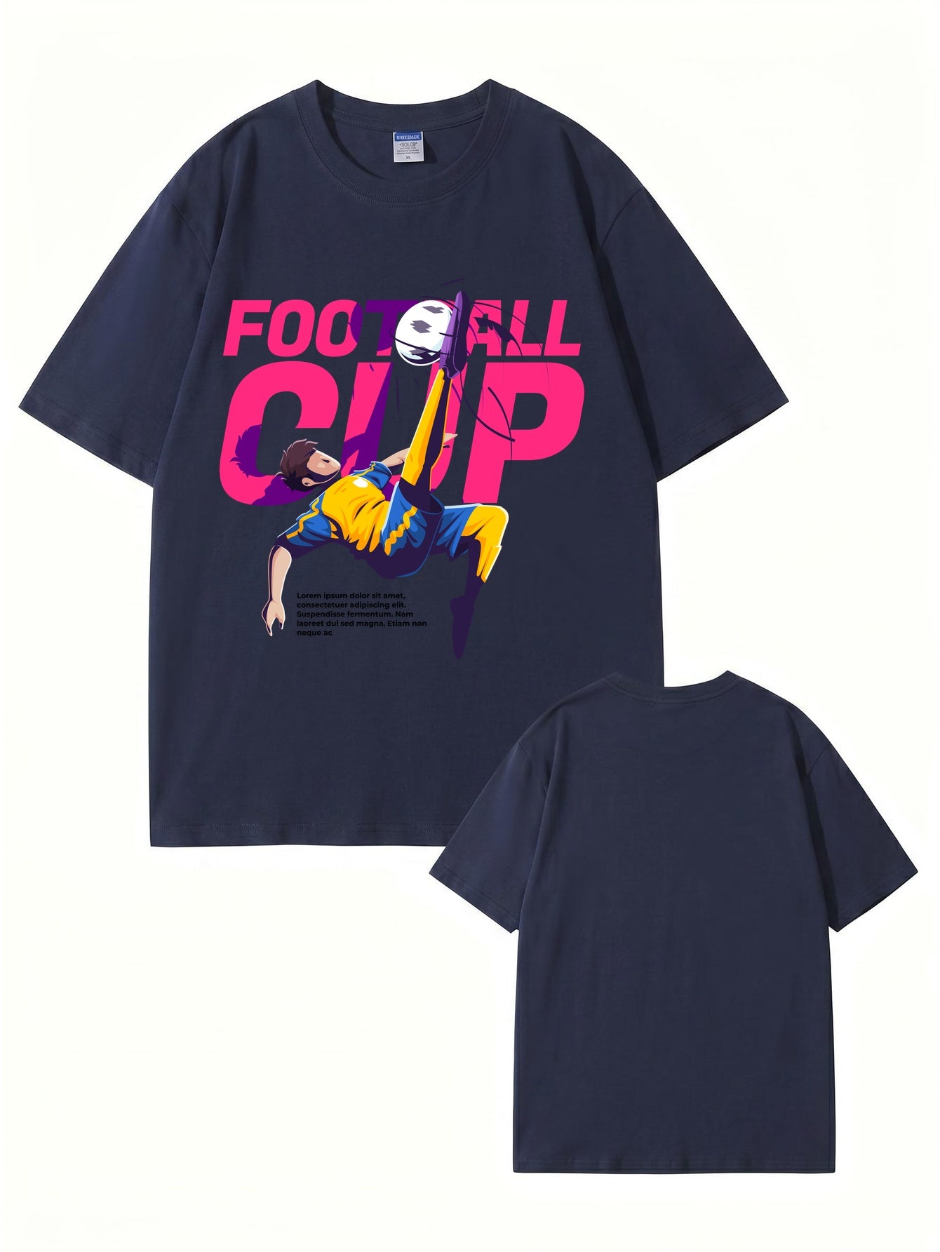 Football Cup Graphic Print T-Shirt - Premium 200gsm Cotton Soccer Tee