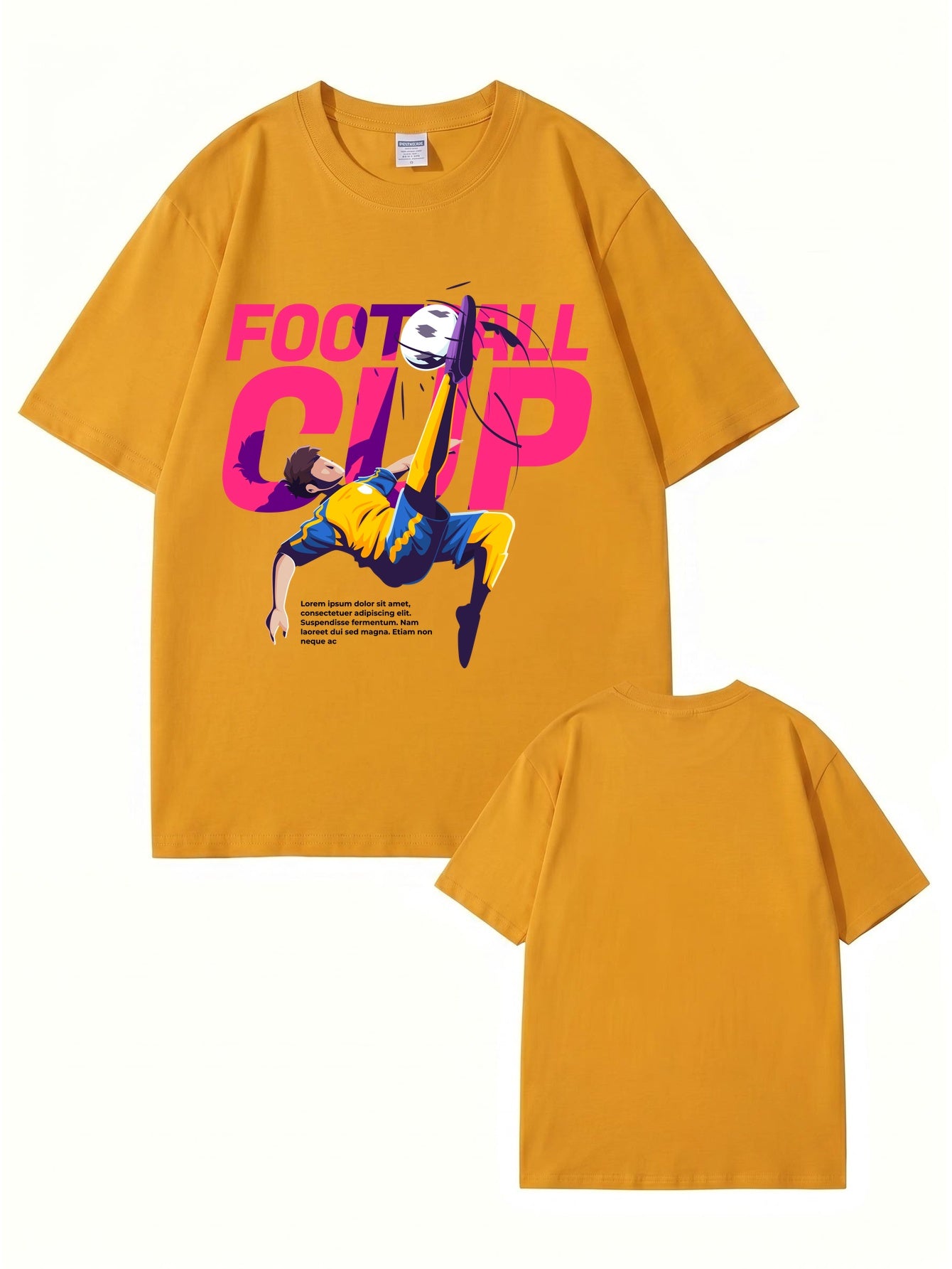 Football Cup Graphic Print T-Shirt - Premium 200gsm Cotton Soccer Tee