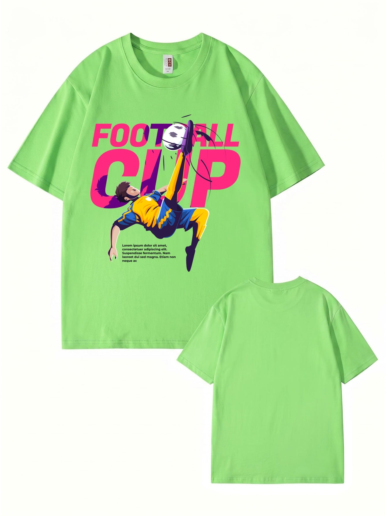 Football Cup Graphic Print T-Shirt - Premium 200gsm Cotton Soccer Tee