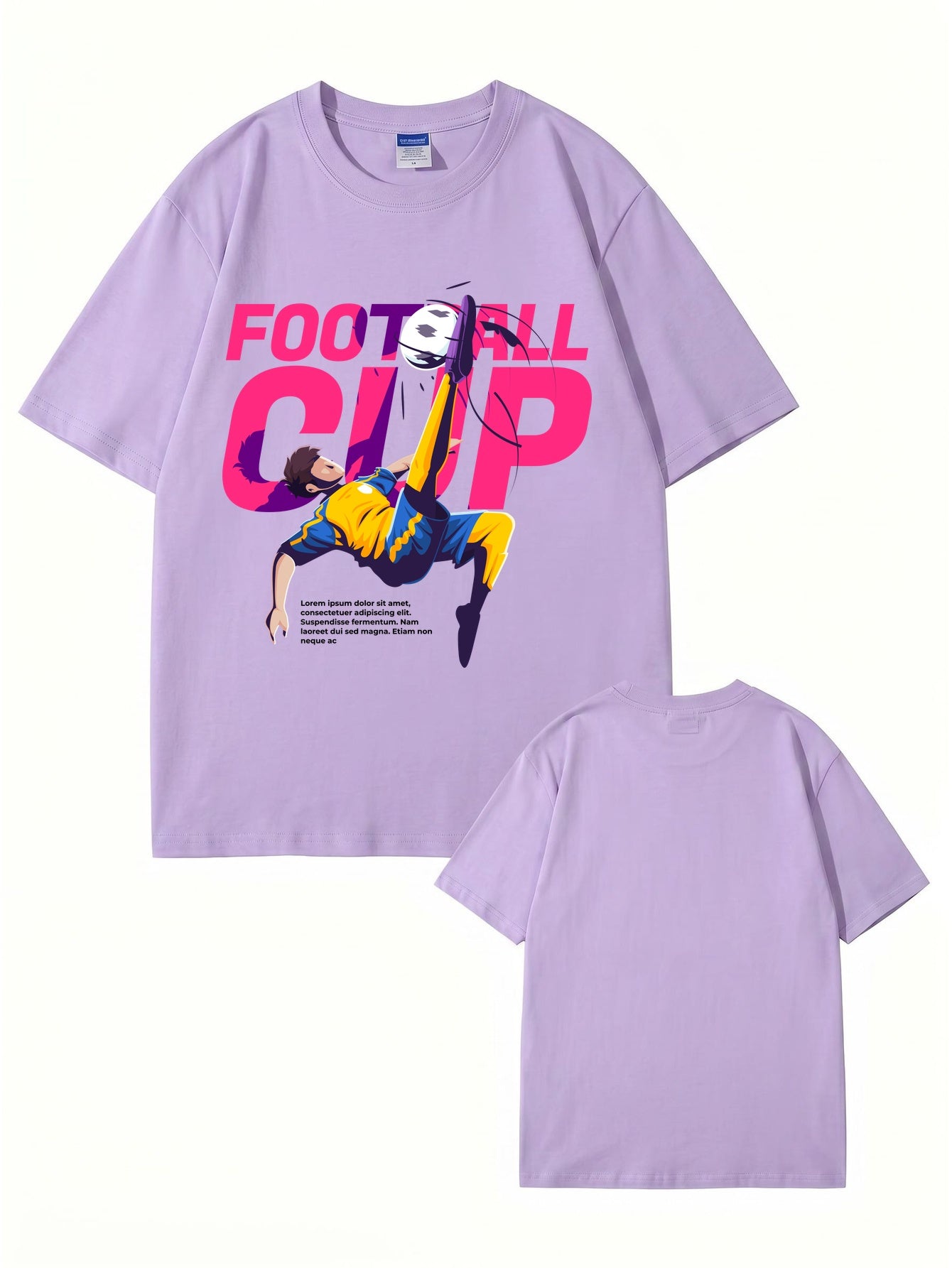 Football Cup Graphic Print T-Shirt - Premium 200gsm Cotton Soccer Tee