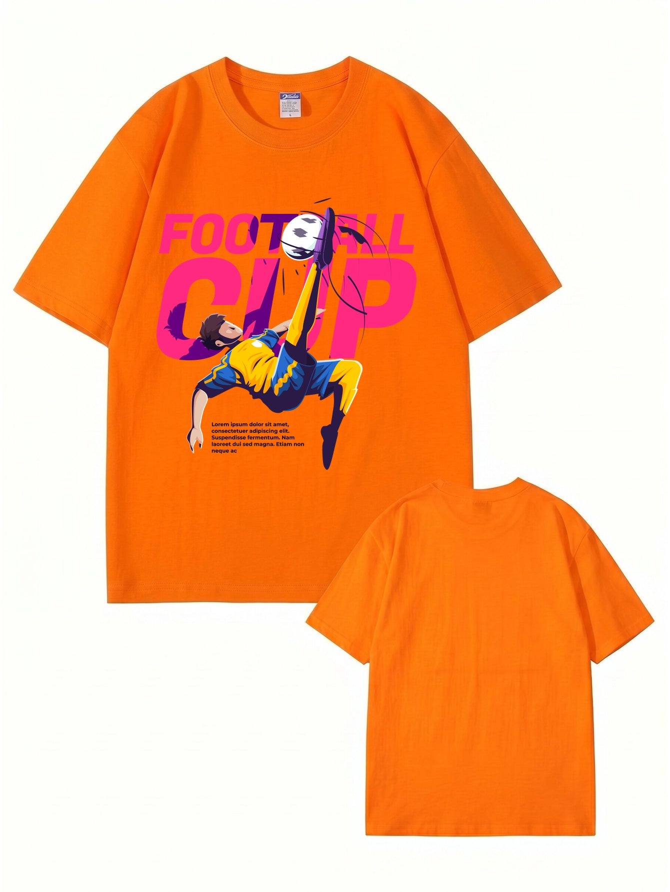 Football Cup Graphic Print T-Shirt - Premium 200gsm Cotton Soccer Tee