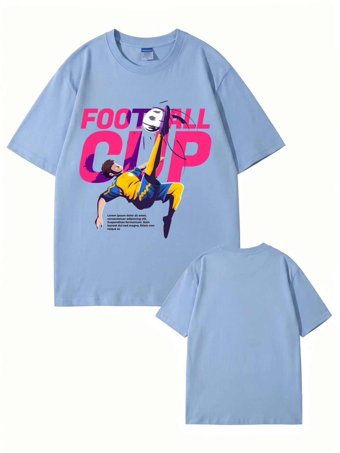 Football Cup Graphic Print T-Shirt - Premium 200gsm Cotton Soccer Tee