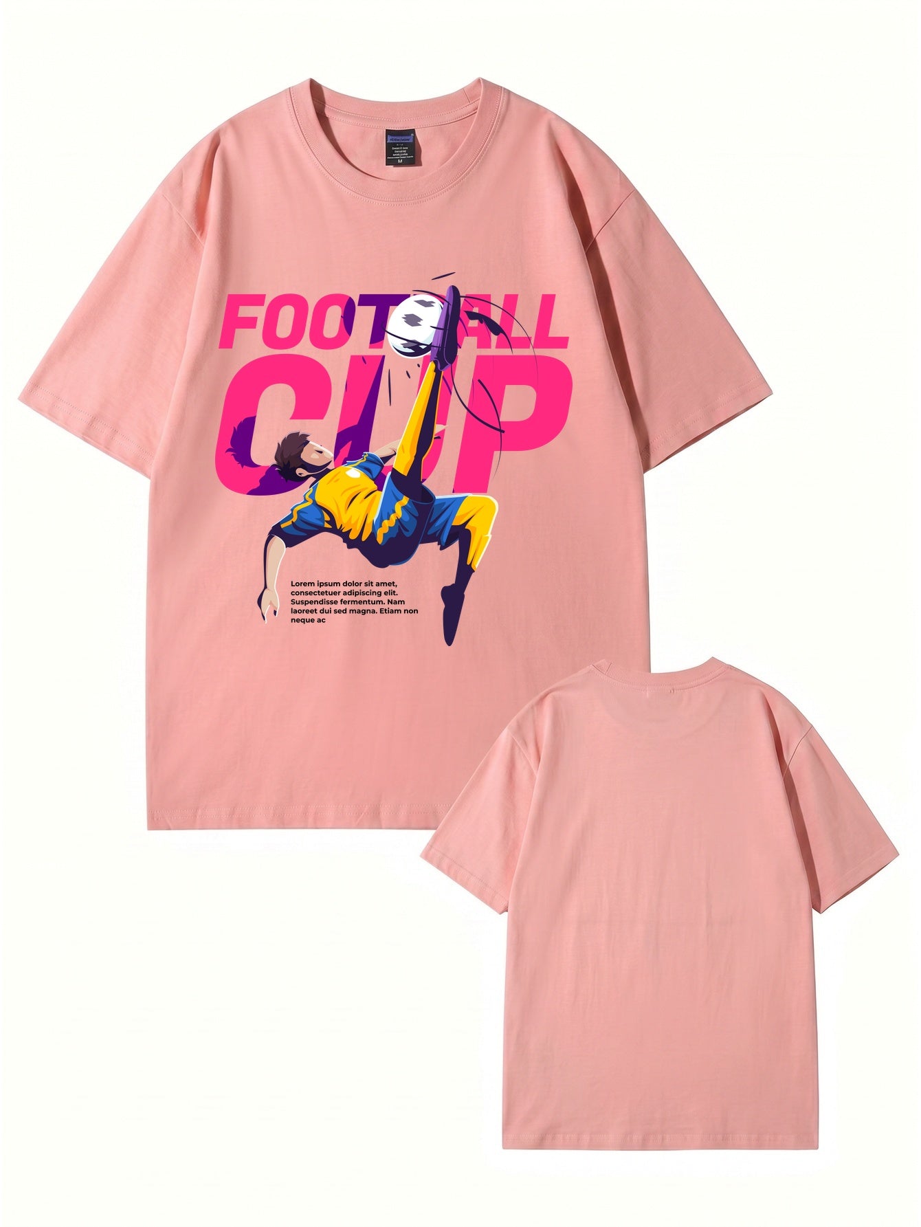 Football Cup Graphic Print T-Shirt - Premium 200gsm Cotton Soccer Tee