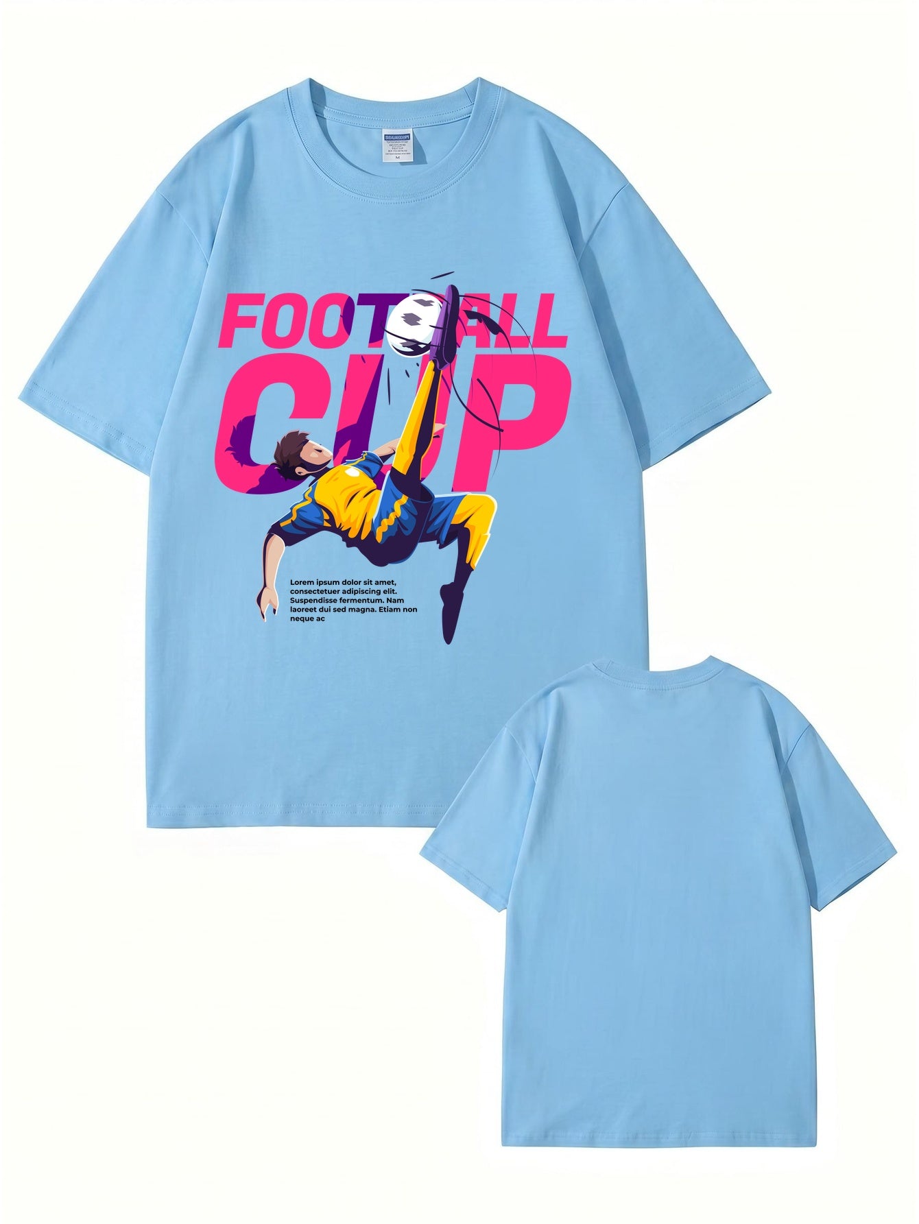 Football Cup Graphic Print T-Shirt - Premium 200gsm Cotton Soccer Tee