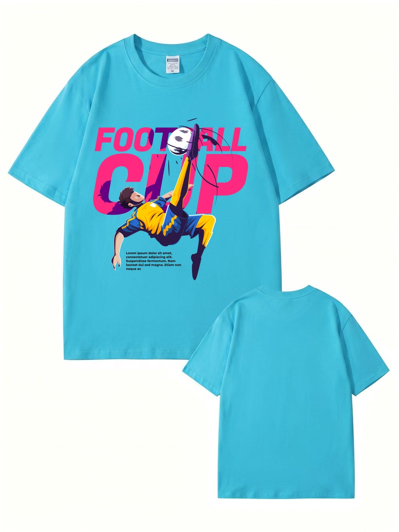 Football Cup Graphic Print T-Shirt - Premium 200gsm Cotton Soccer Tee