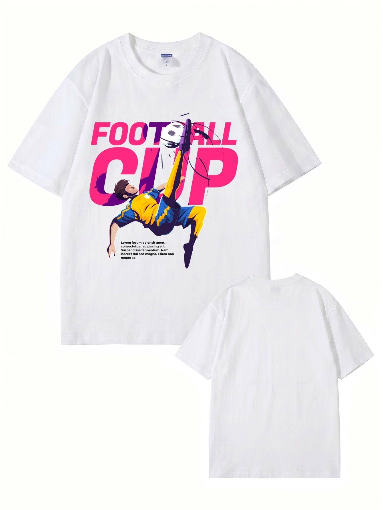Football Cup Graphic Print T-Shirt - Premium 200gsm Cotton Soccer Tee