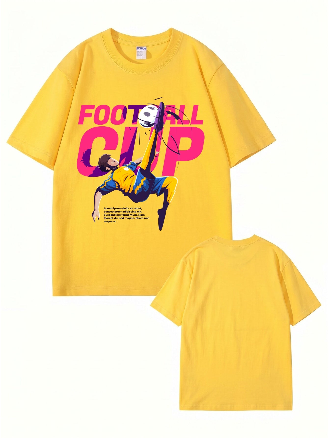 Football Cup Graphic Print T-Shirt - Premium 200gsm Cotton Soccer Tee