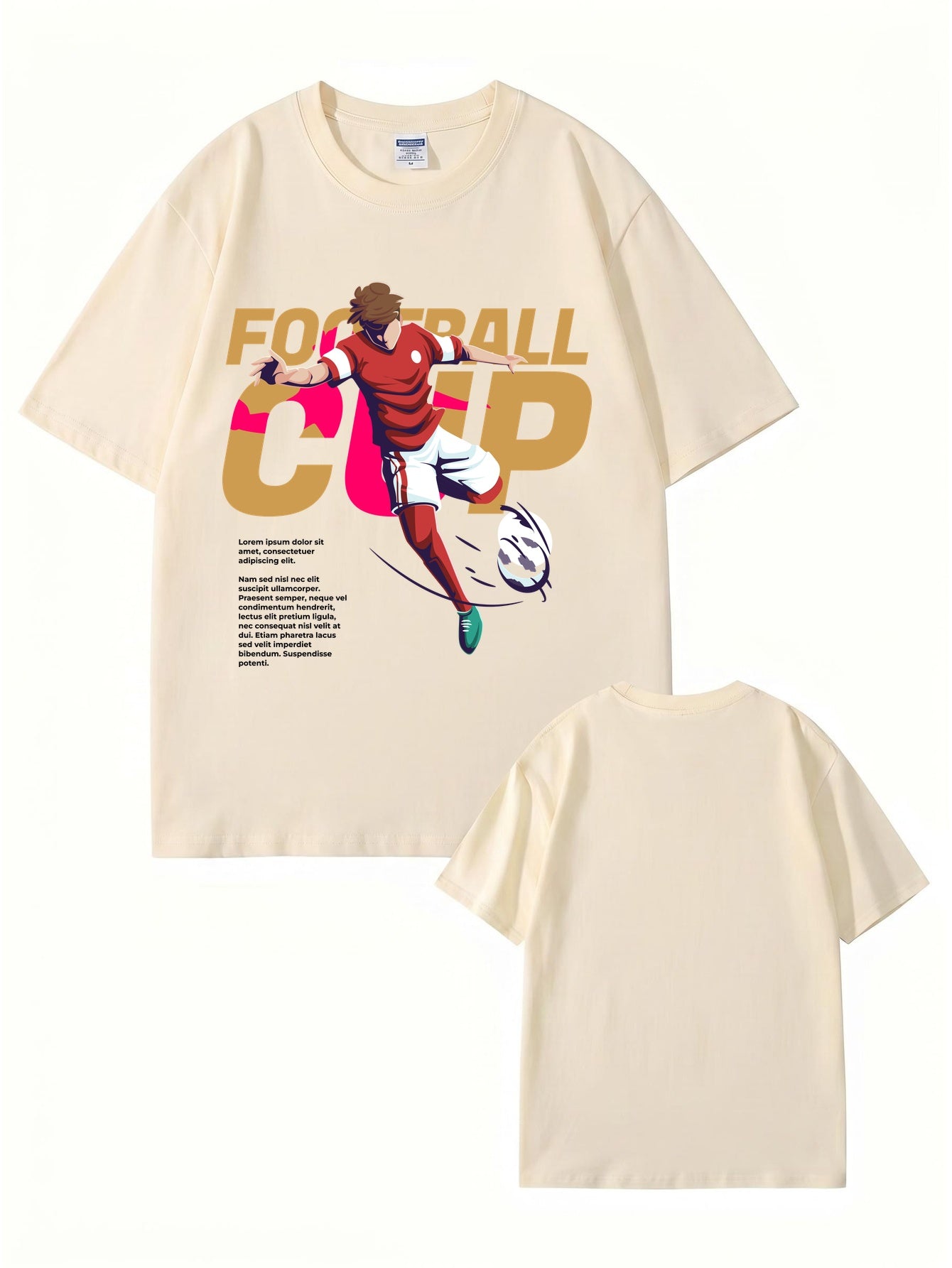 Football Cup Graphic Print T-Shirt - Premium Cotton Streetwear Tee