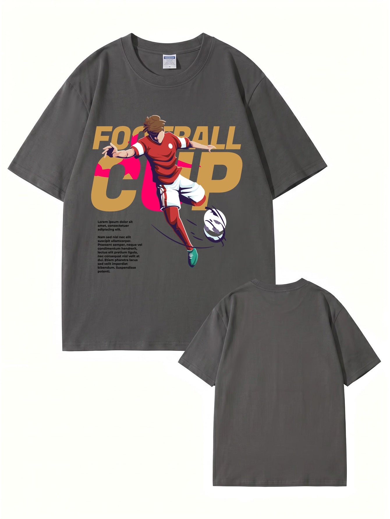 Football Cup Graphic Print T-Shirt - Premium Cotton Streetwear Tee