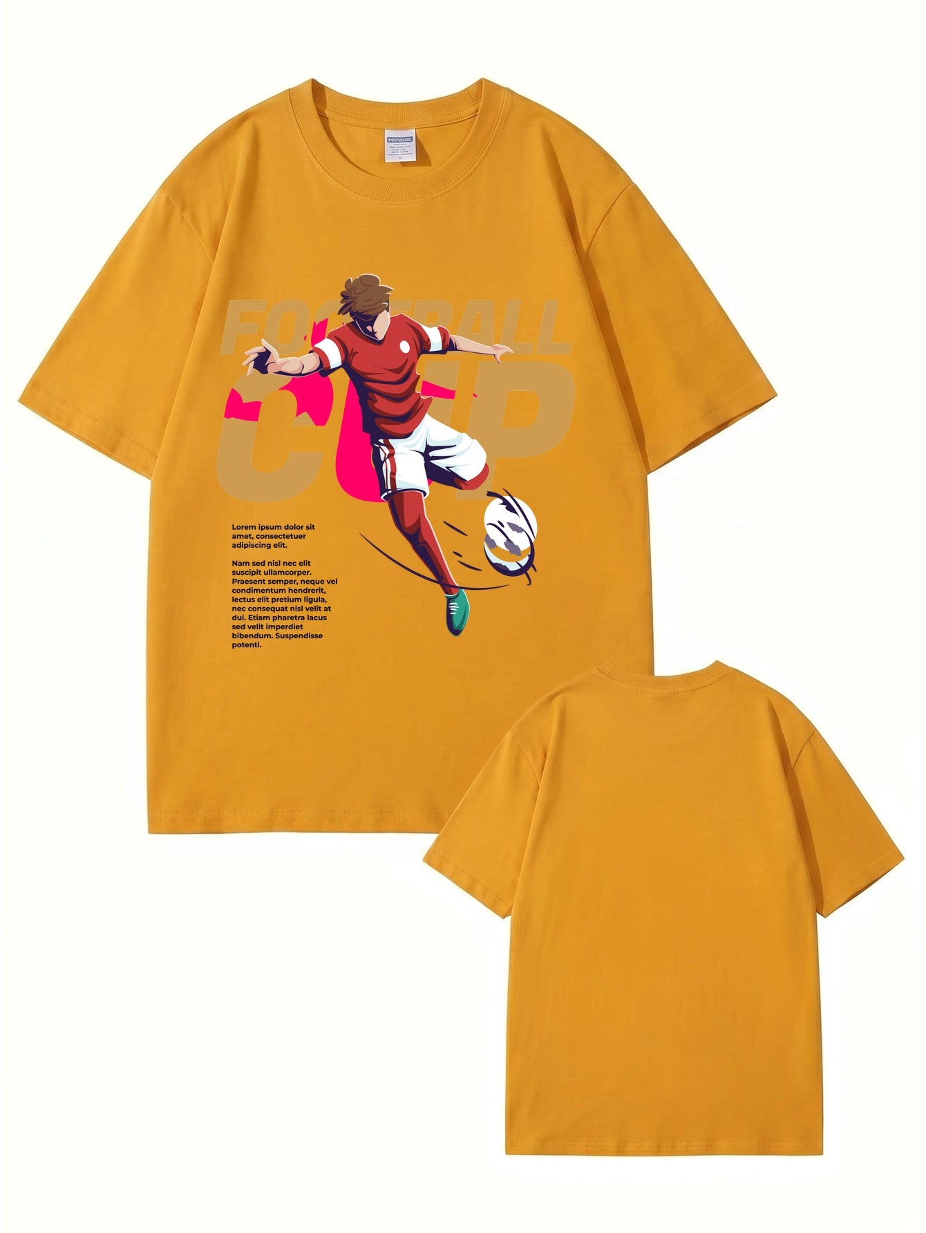 Football Cup Graphic Print T-Shirt - Premium Cotton Streetwear Tee