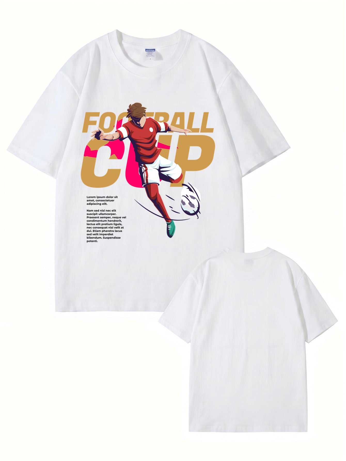 Football Cup Graphic Print T-Shirt - Premium Cotton Streetwear Tee