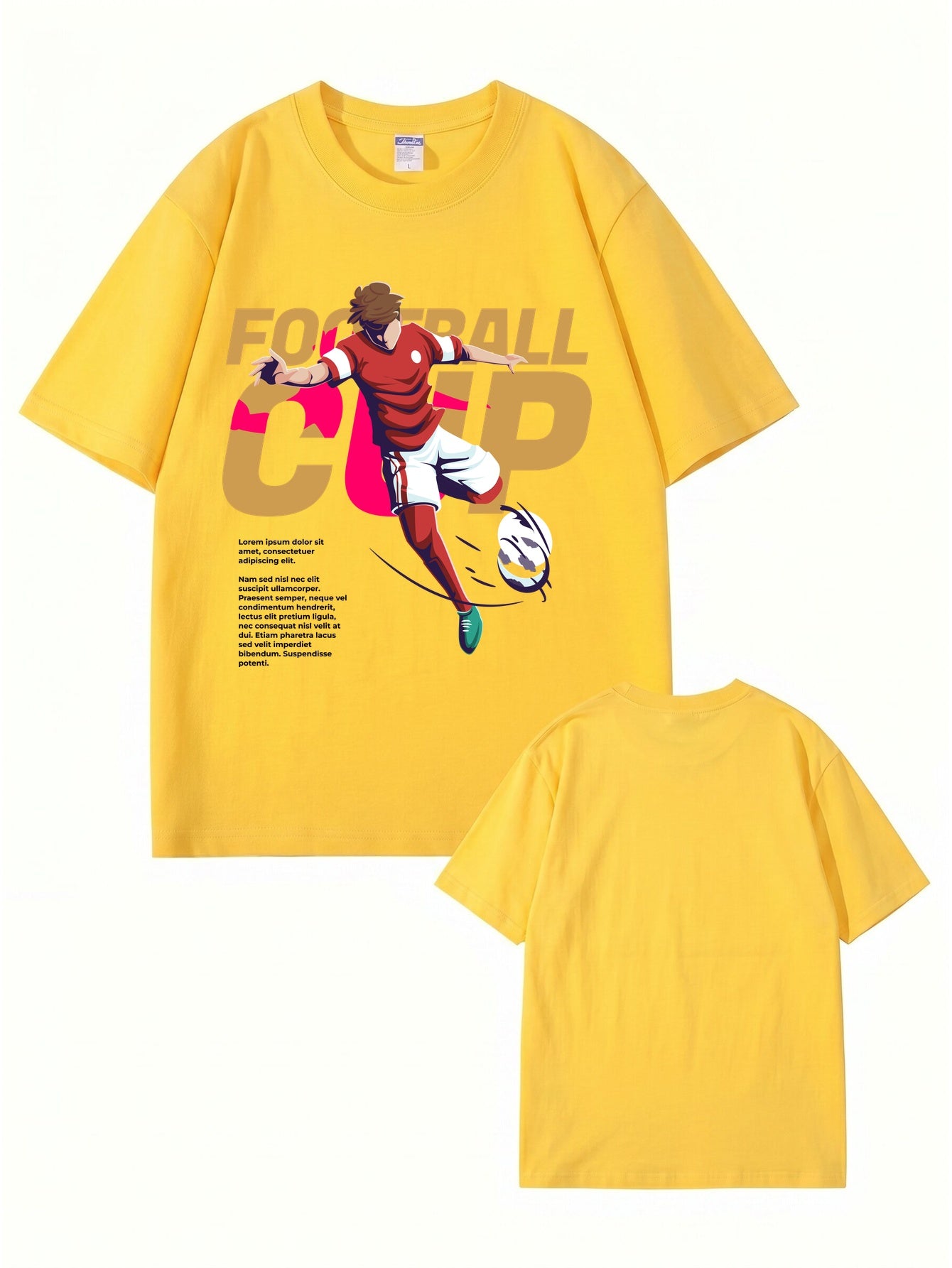 Football Cup Graphic Print T-Shirt - Premium Cotton Streetwear Tee