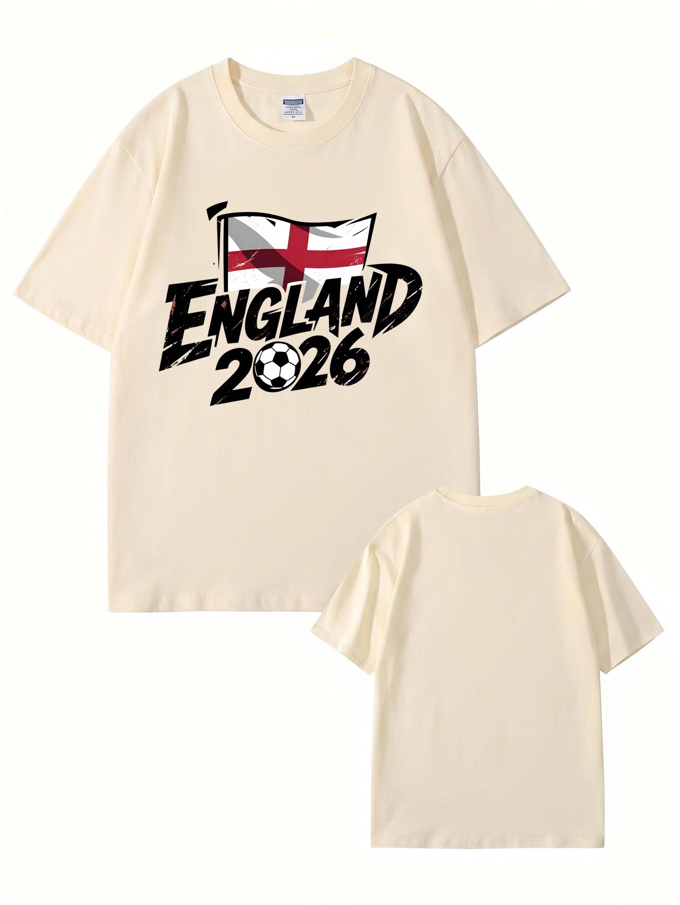 England 2026 Football Graphic T-Shirt - Premium Cotton Soccer Fan Apparel