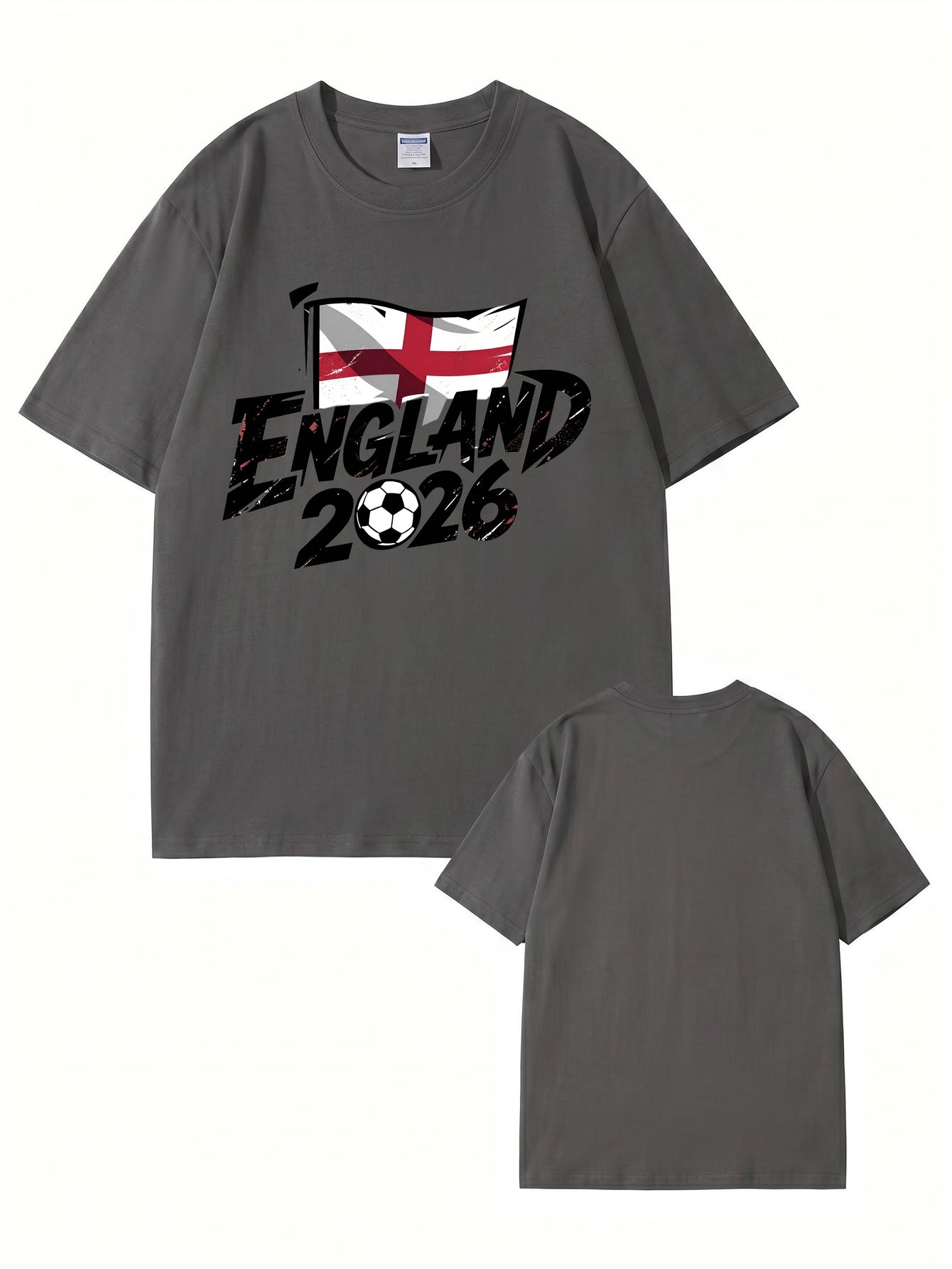 England 2026 Football Graphic T-Shirt - Premium Cotton Soccer Fan Apparel