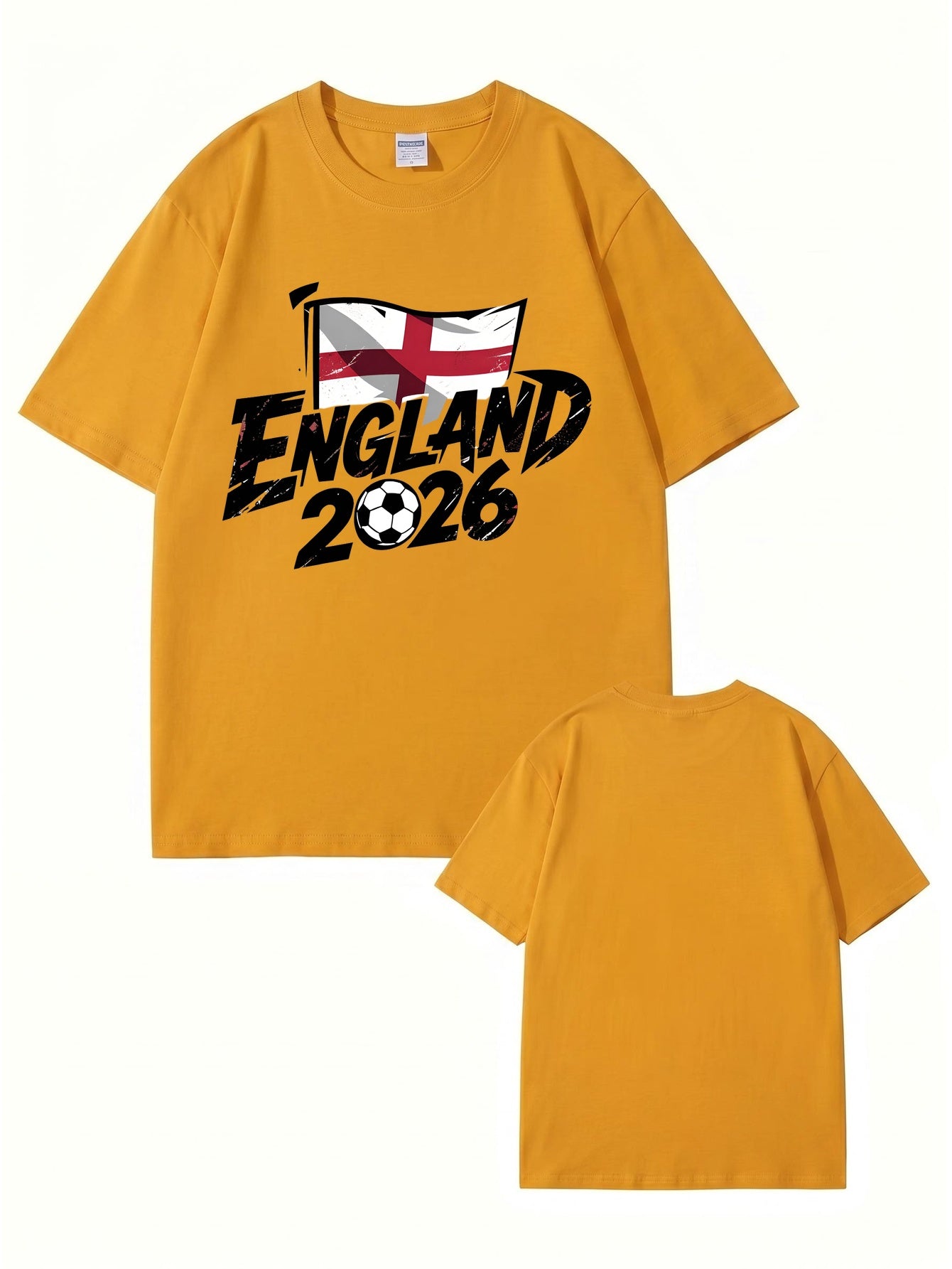 England 2026 Football Graphic T-Shirt - Premium Cotton Soccer Fan Apparel