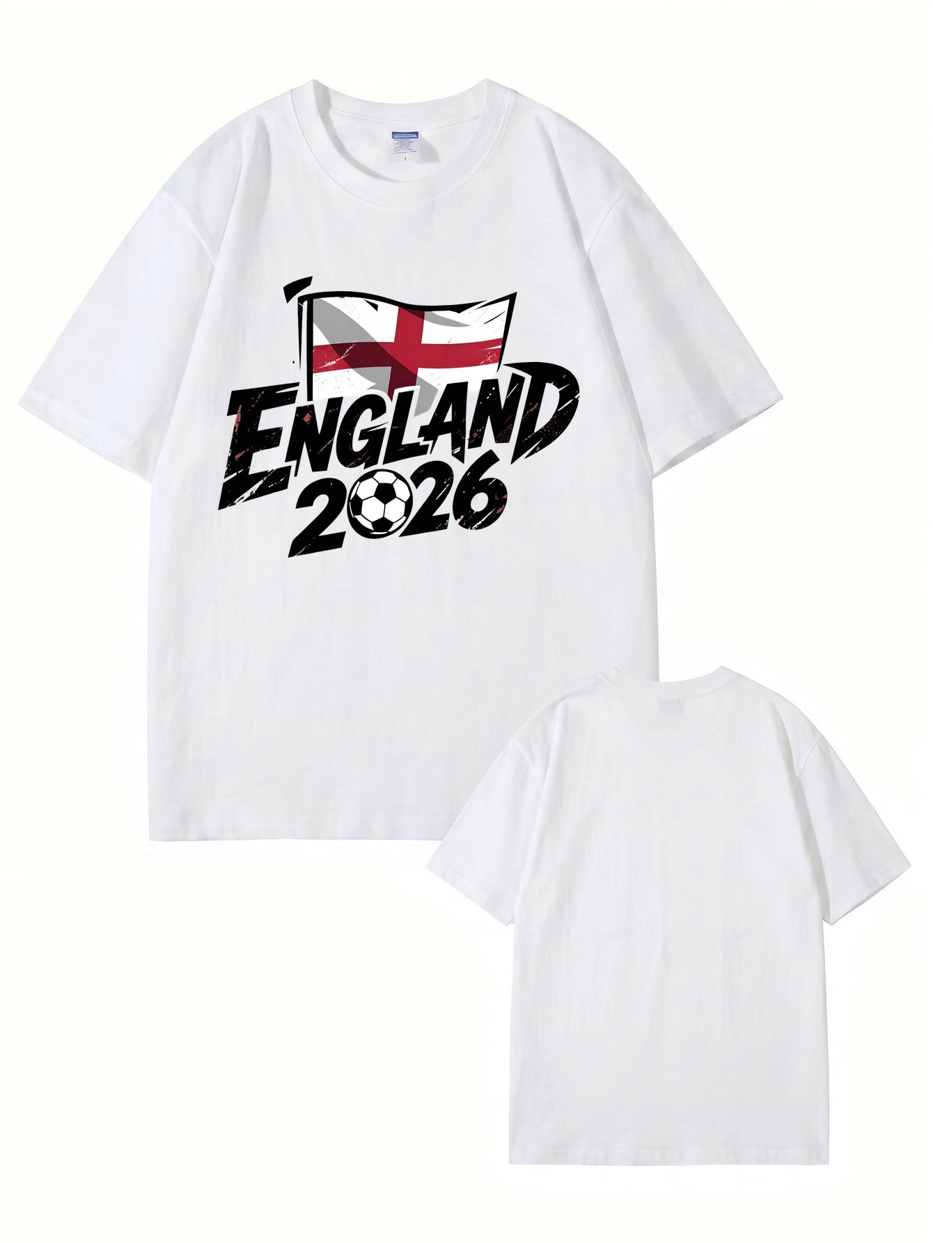 England 2026 Football Graphic T-Shirt - Premium Cotton Soccer Fan Apparel