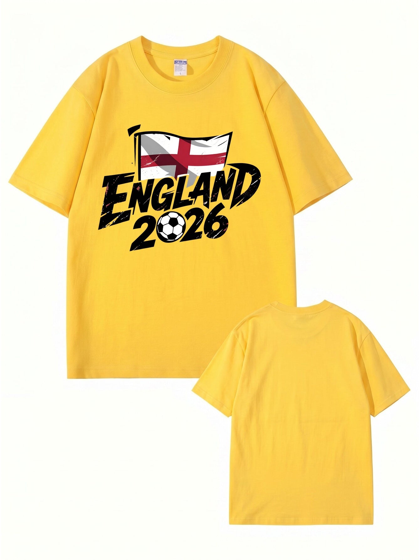 England 2026 Football Graphic T-Shirt - Premium Cotton Soccer Fan Apparel