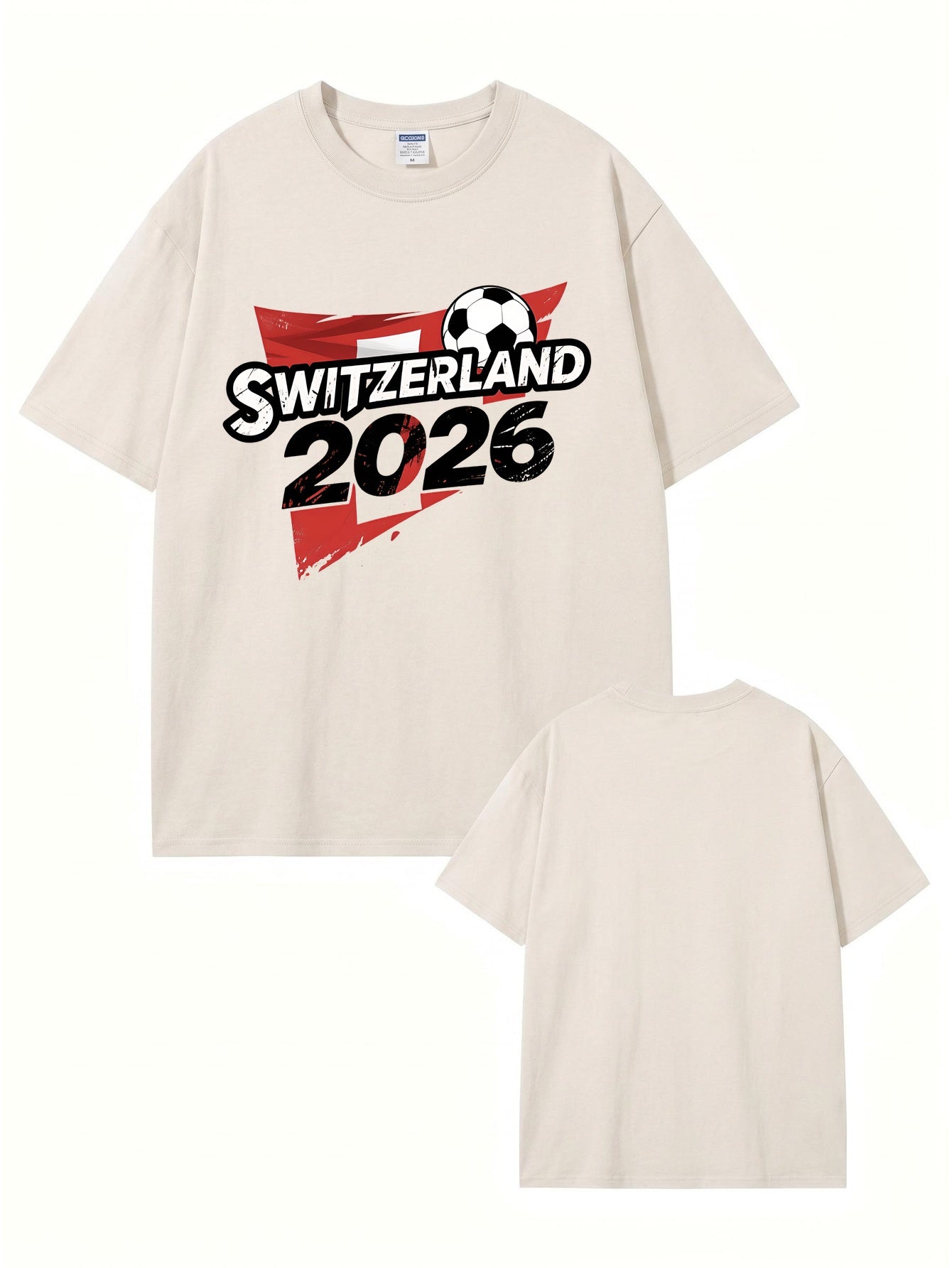 Vintage Switzerland 2026 Soccer Graphic T-Shirt - Heavyweight Cotton Tee