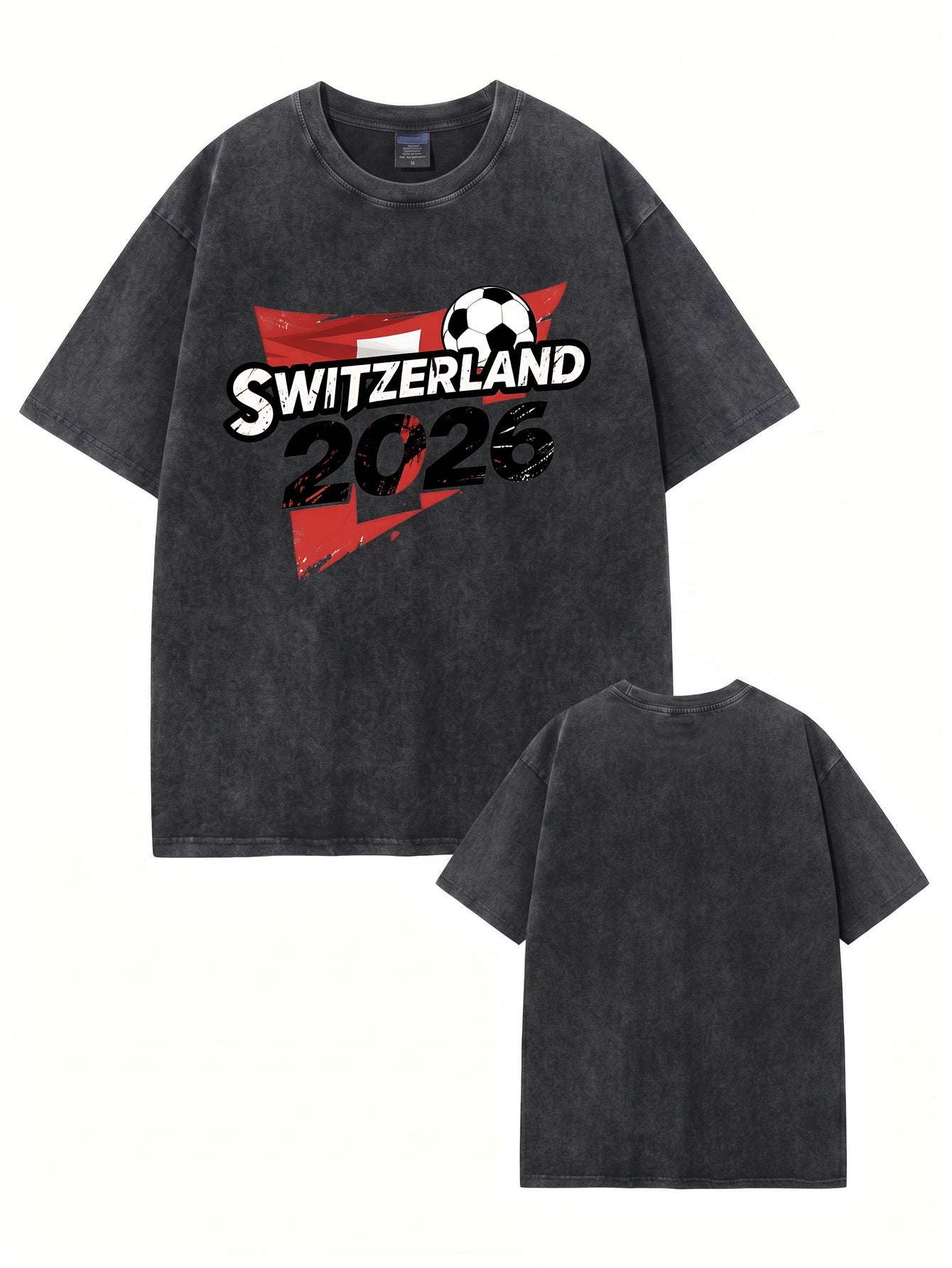 Vintage Switzerland 2026 Soccer Graphic T-Shirt - Heavyweight Cotton Tee