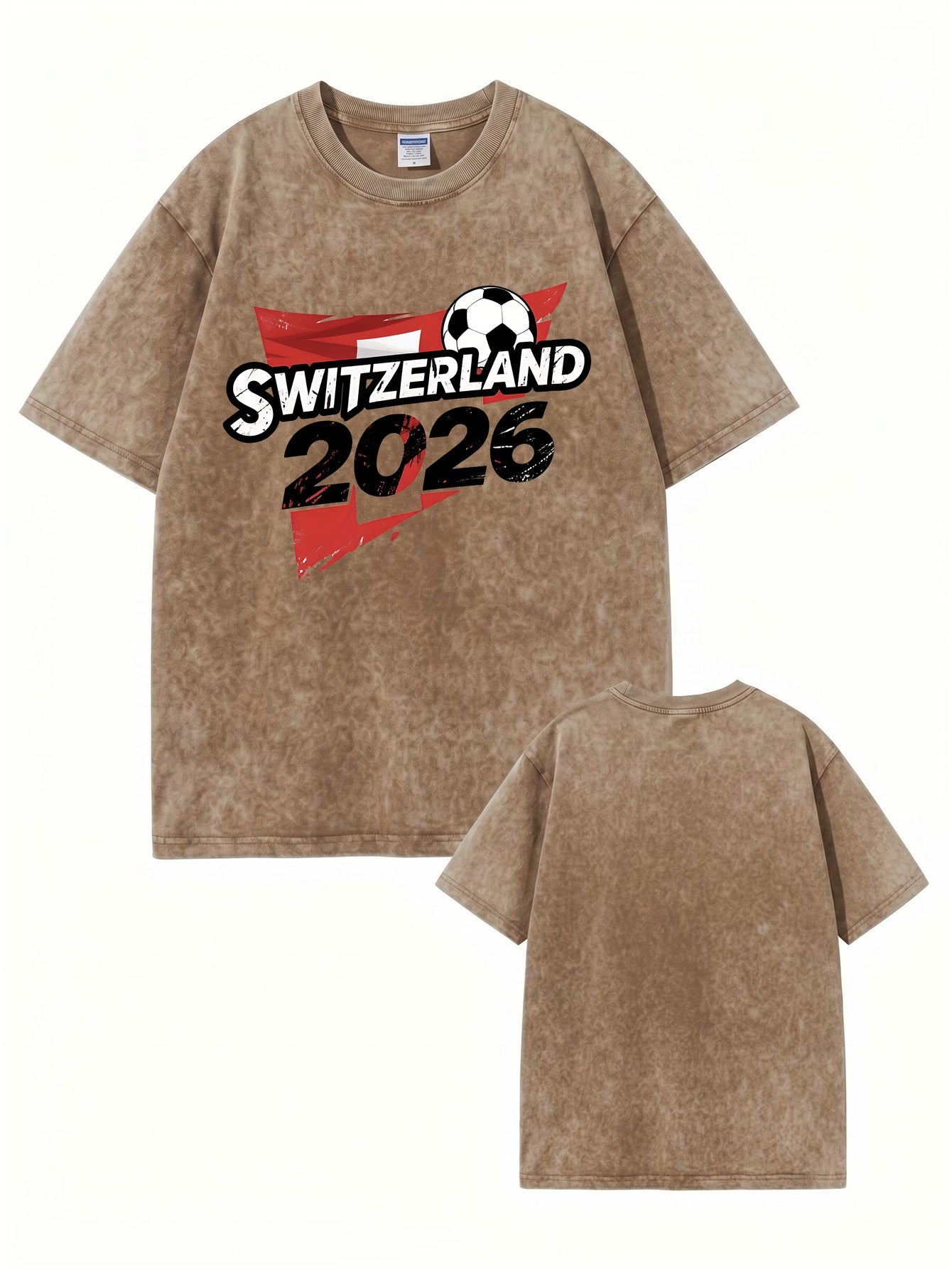 Vintage Switzerland 2026 Soccer Graphic T-Shirt - Heavyweight Cotton Tee