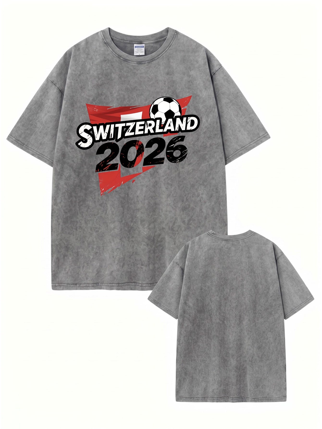Vintage Switzerland 2026 Soccer Graphic T-Shirt - Heavyweight Cotton Tee
