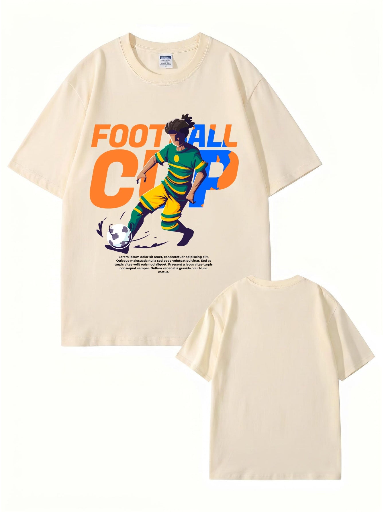 Football Cup Graphic Print T-Shirt - Premium 200gsm Cotton Streetwear