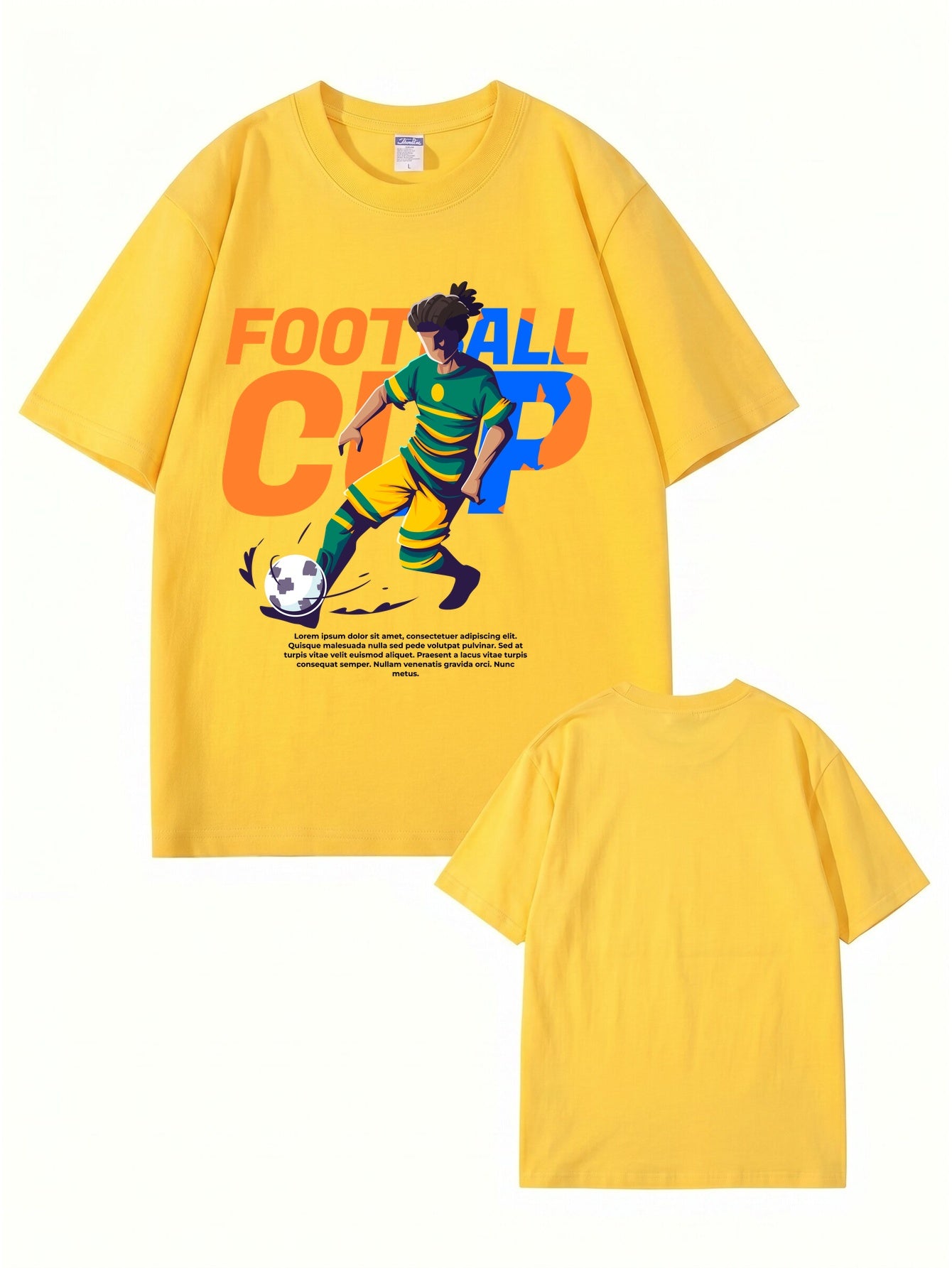 Football Cup Graphic Print T-Shirt - Premium 200gsm Cotton Streetwear