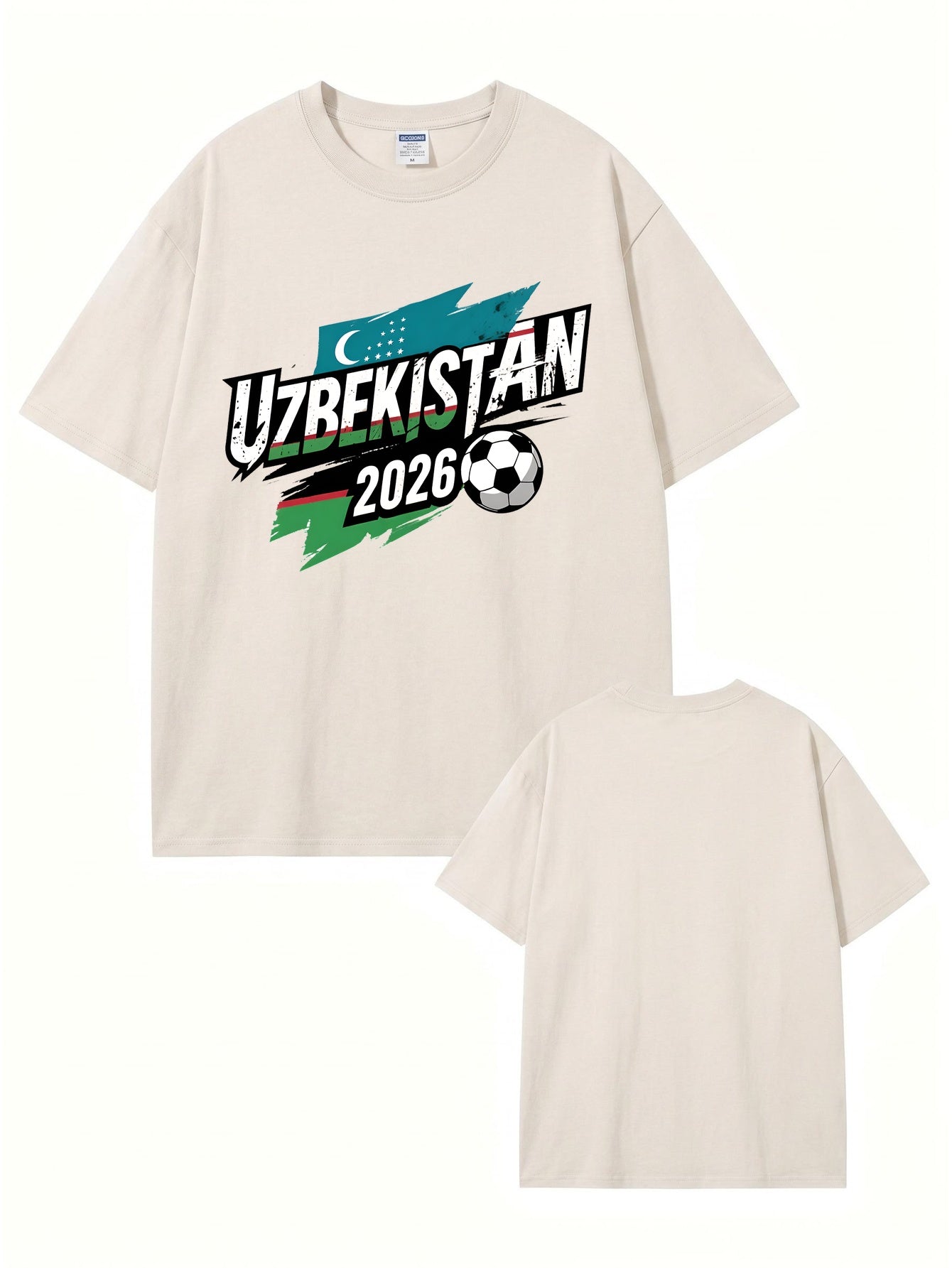 Uzbekistan 2026 Soccer Vintage Washed Cotton Graphic T-Shirt