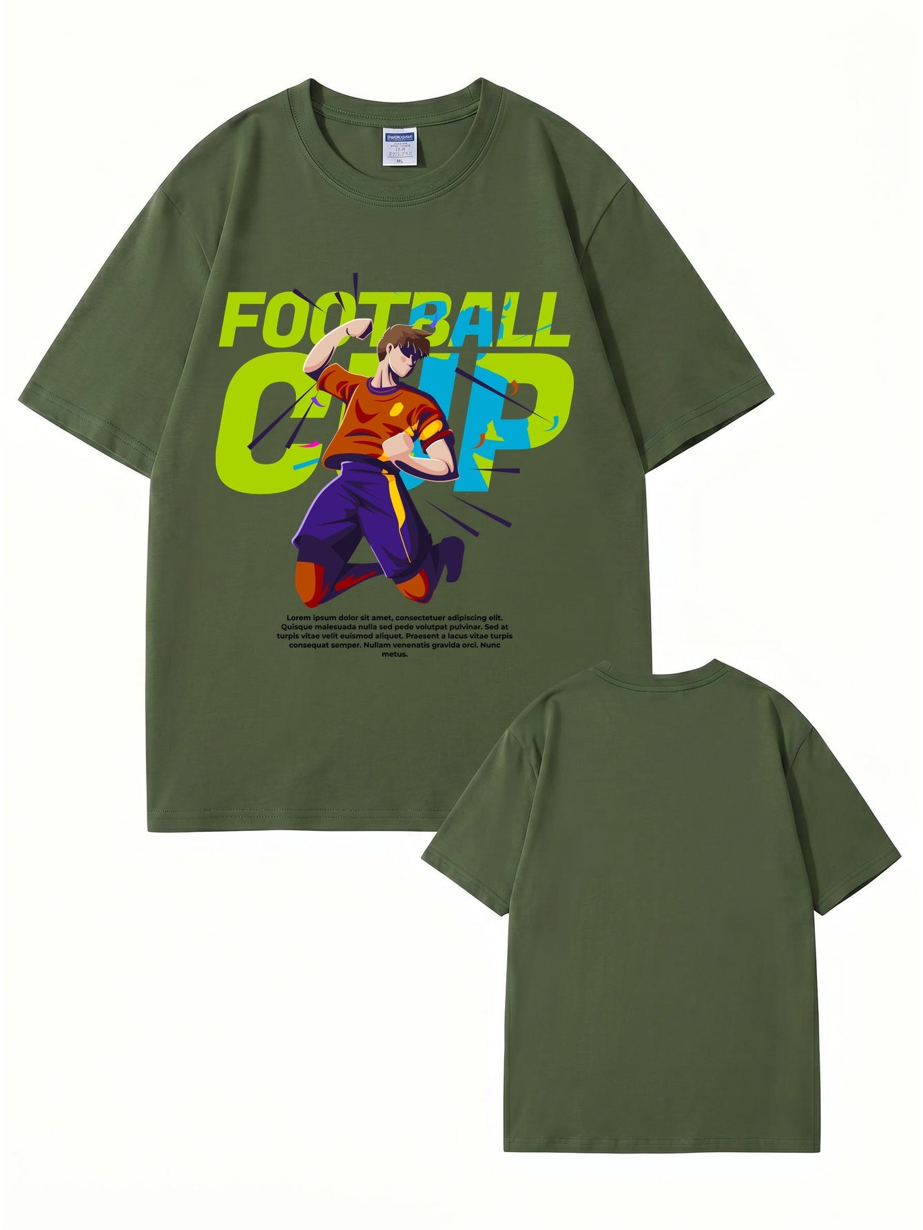 Football Cup Graphic Print T-Shirt - Premium 200gsm Cotton Tee