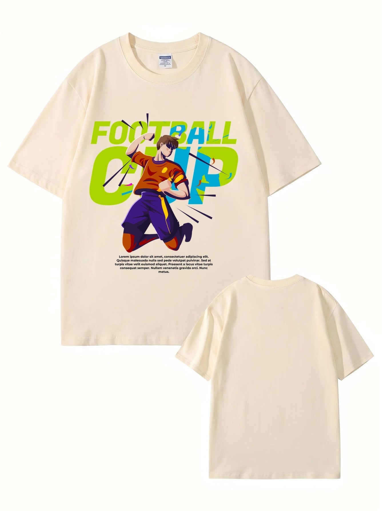 Football Cup Graphic Print T-Shirt - Premium 200gsm Cotton Tee