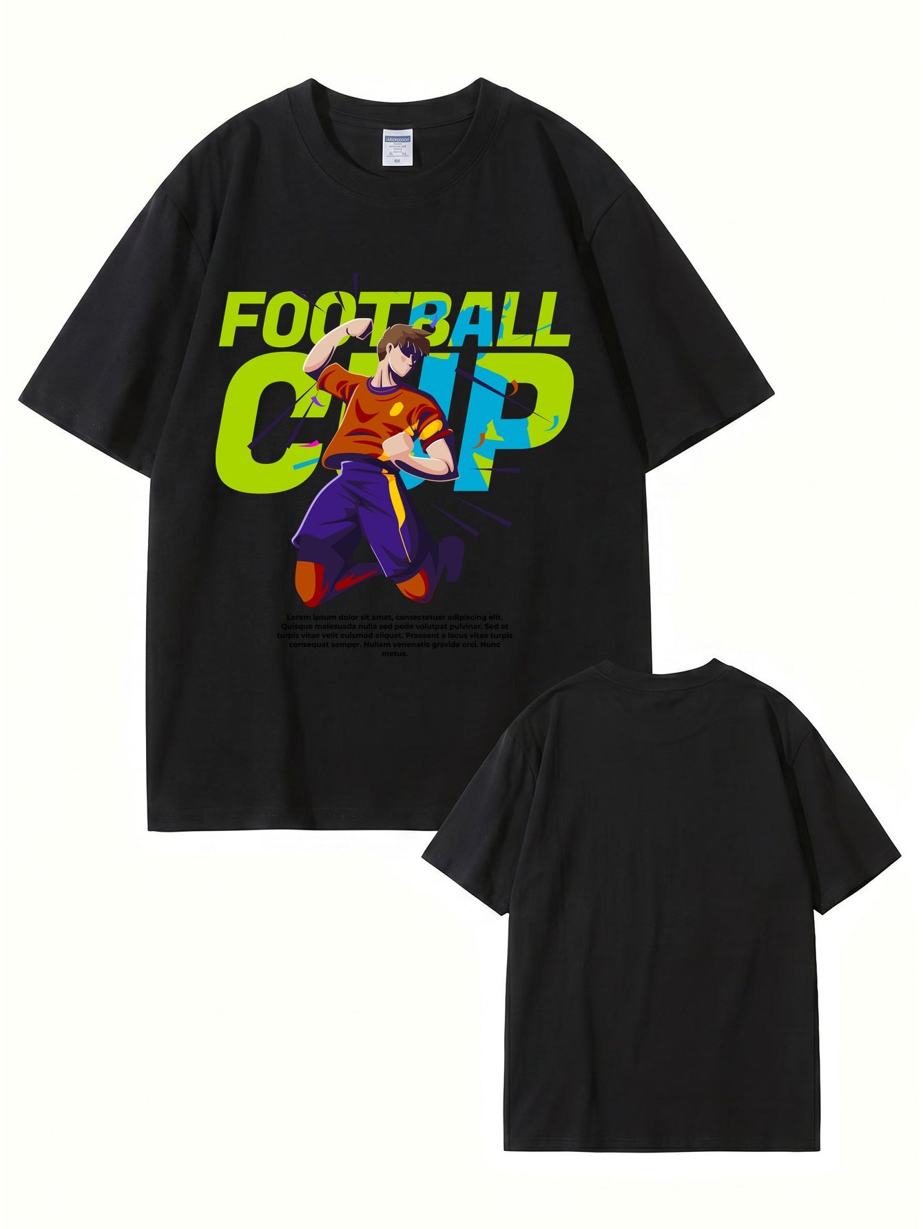 Football Cup Graphic Print T-Shirt - Premium 200gsm Cotton Tee