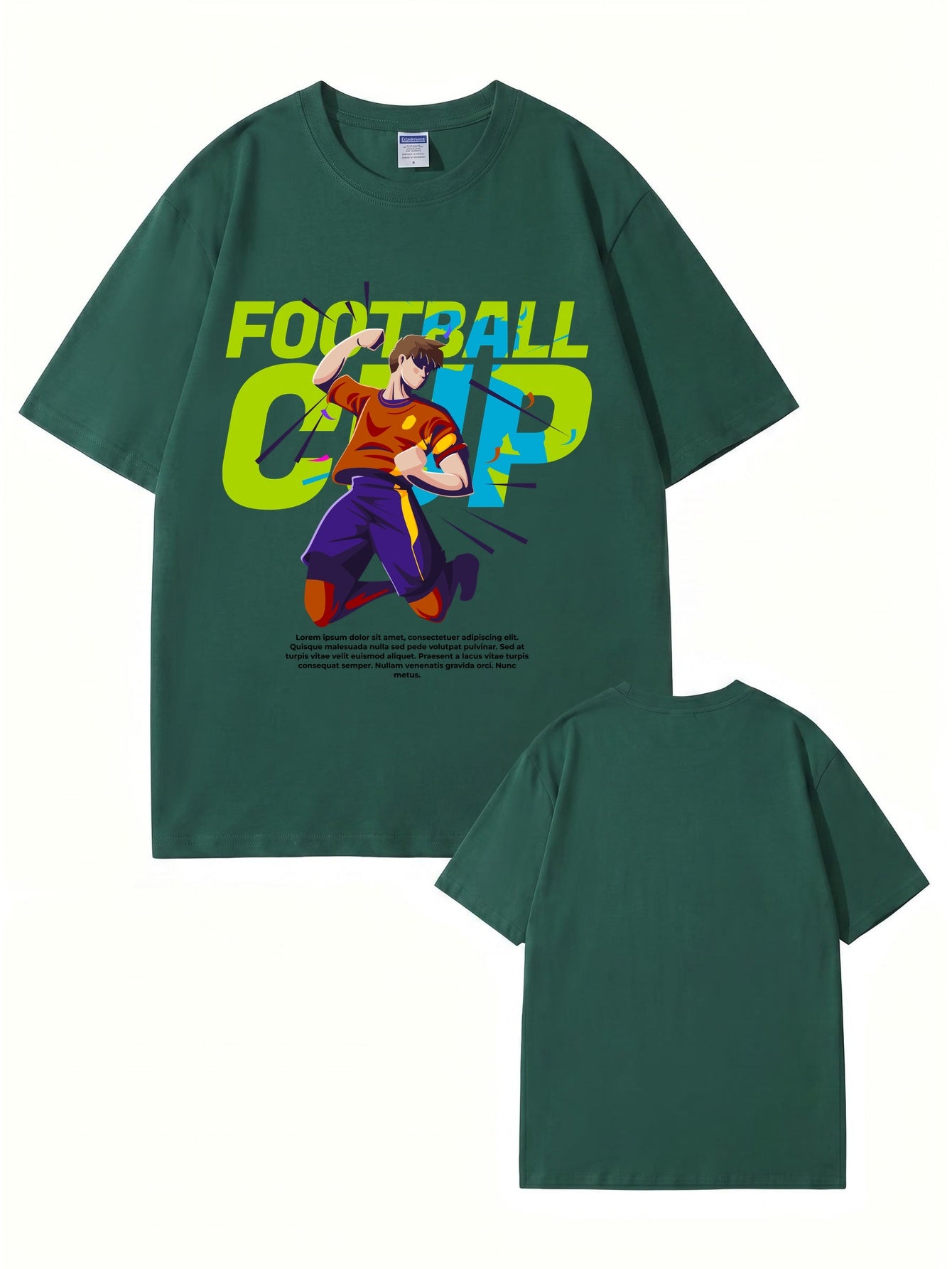 Football Cup Graphic Print T-Shirt - Premium 200gsm Cotton Tee