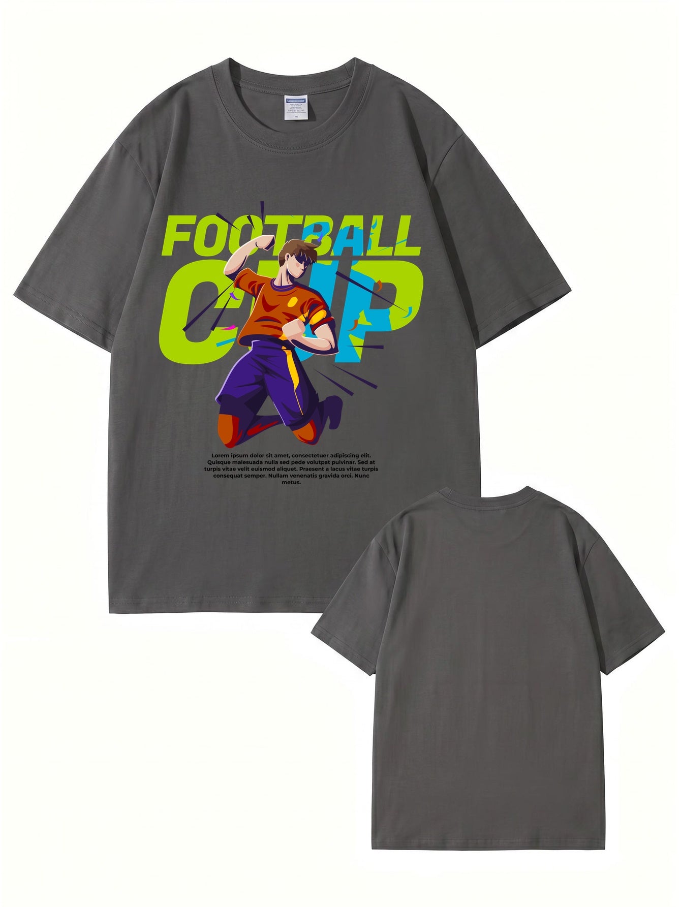 Football Cup Graphic Print T-Shirt - Premium 200gsm Cotton Tee