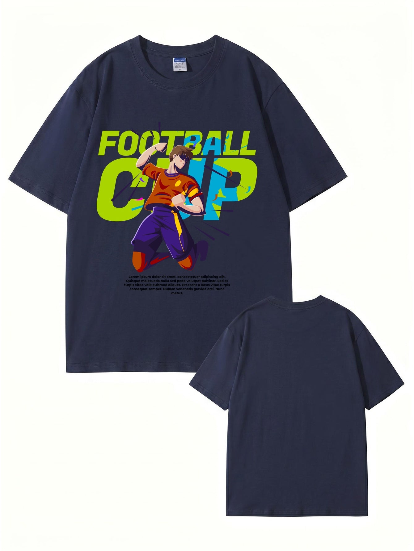 Football Cup Graphic Print T-Shirt - Premium 200gsm Cotton Tee