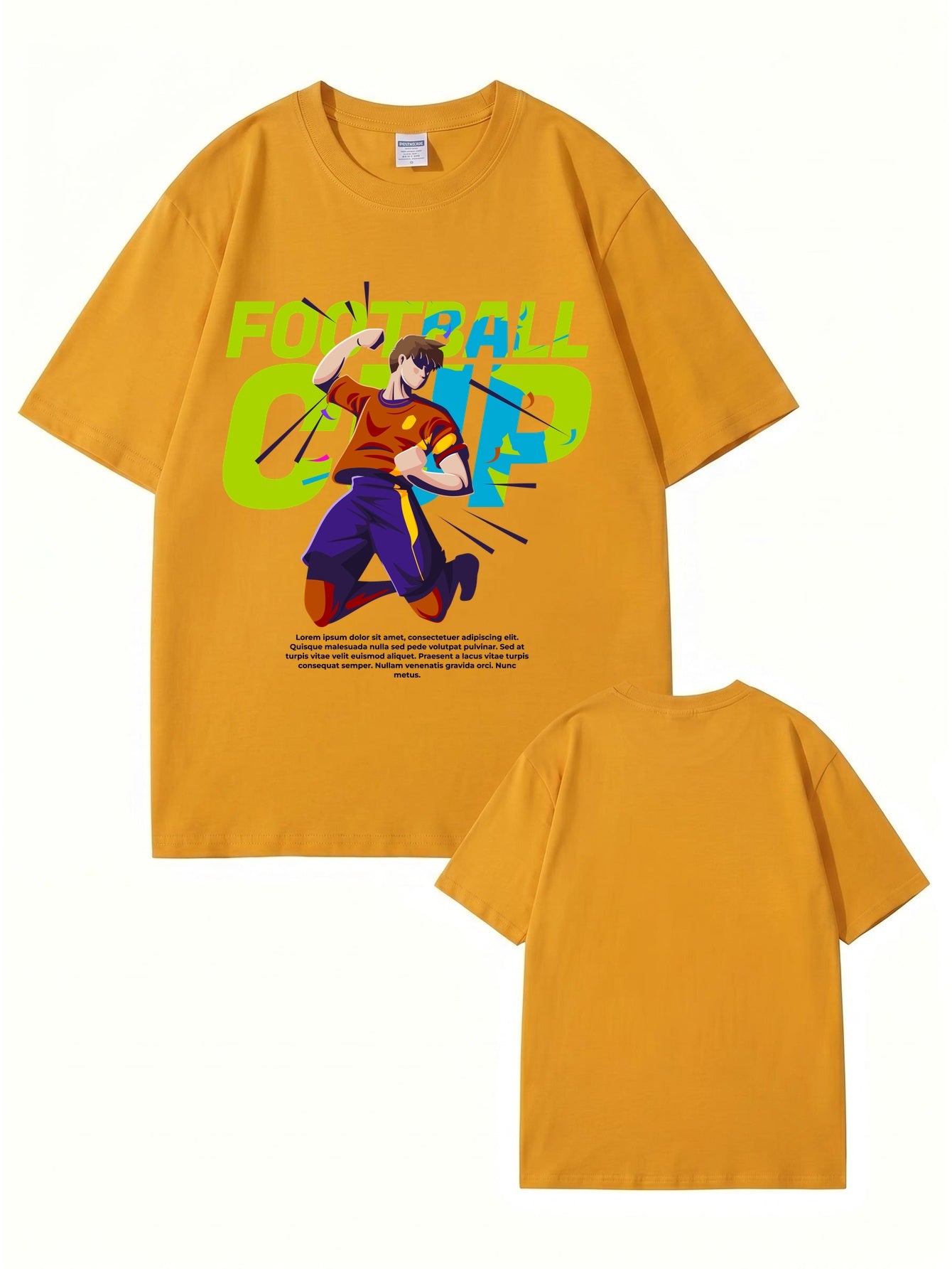 Football Cup Graphic Print T-Shirt - Premium 200gsm Cotton Tee